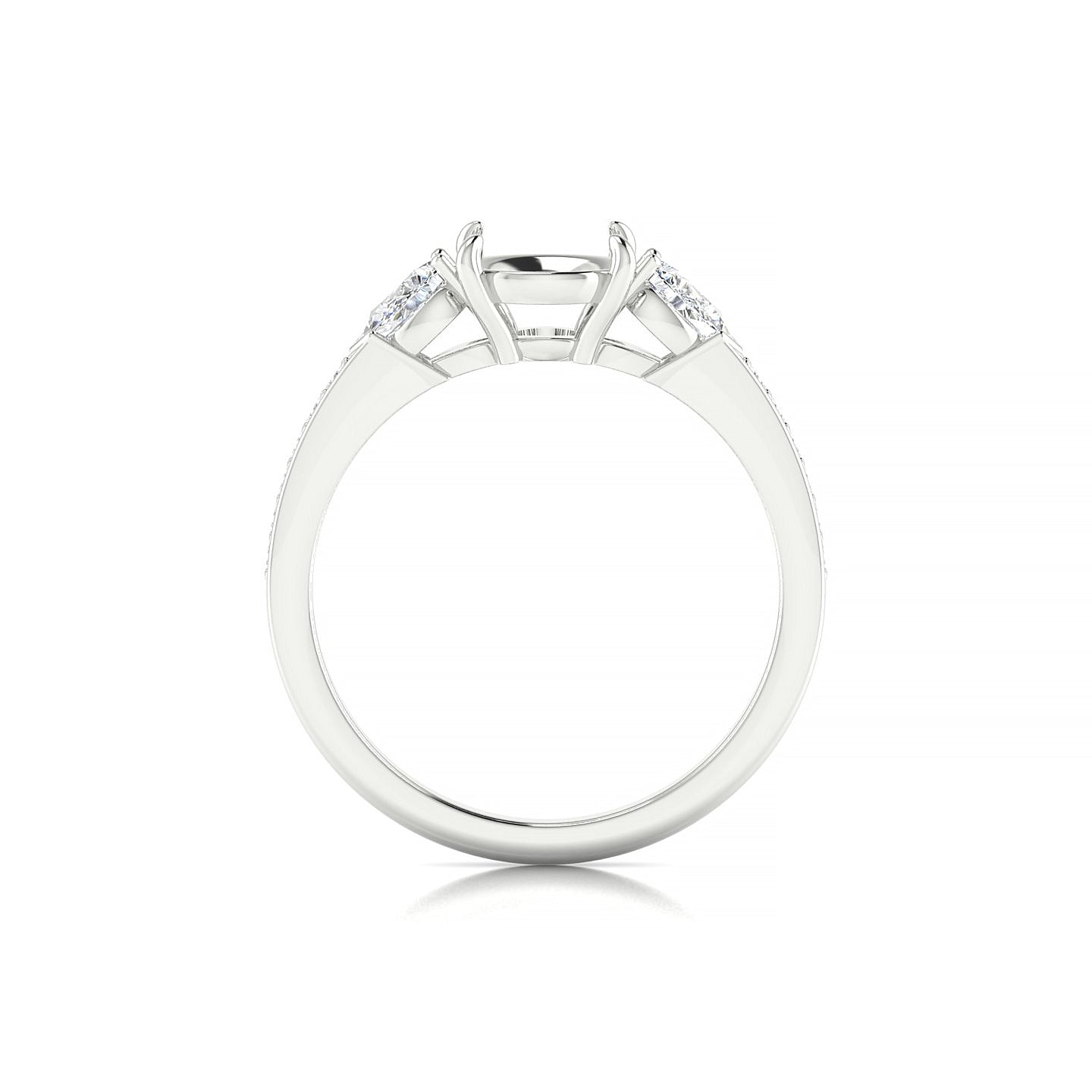 Waterfall Round 2-2.99 ct | 18k White Gold Side Stones Ring