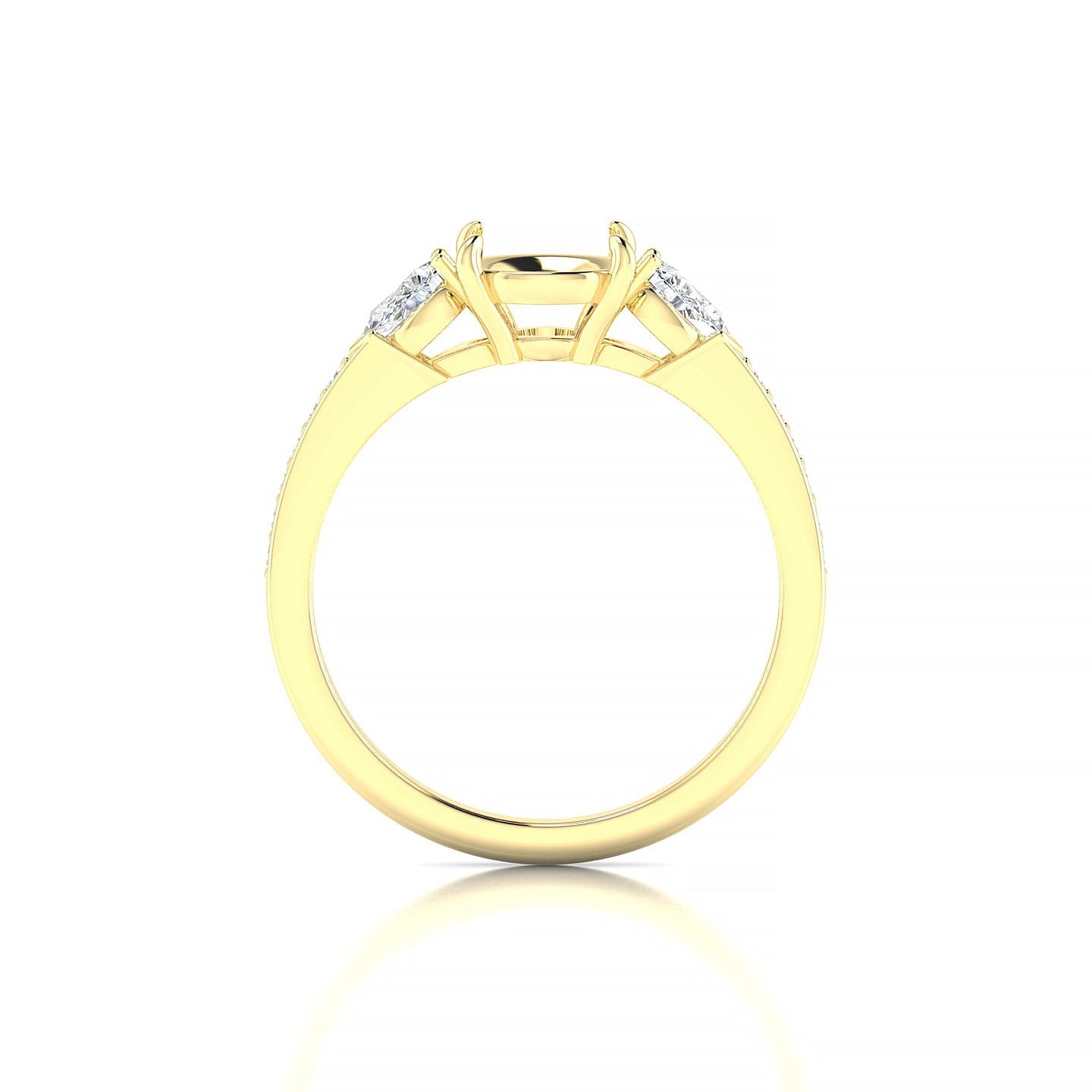 Waterfall Round 2-2.99 ct | 18k Yellow Gold Side Stones Ring