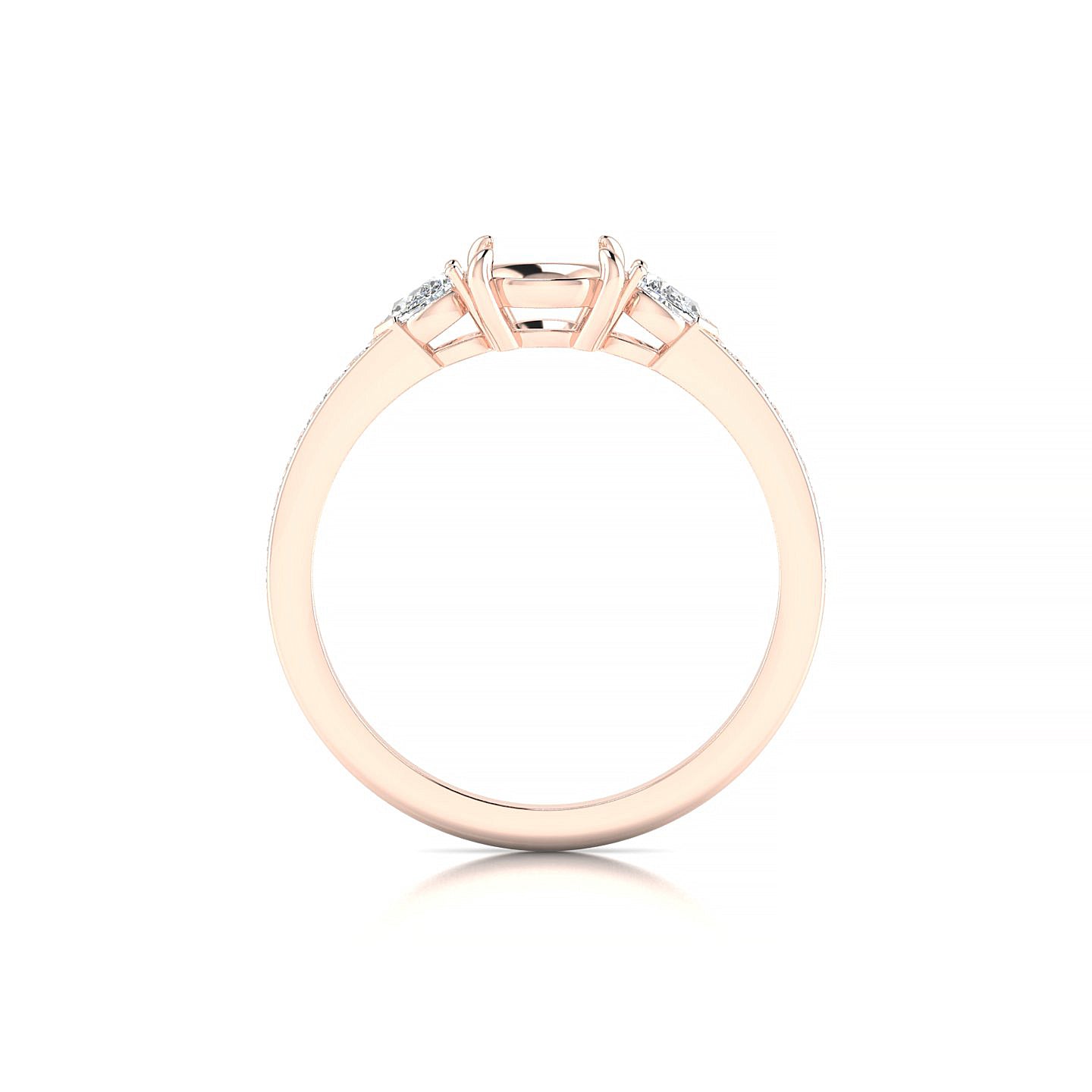 Waterfall Round 1-1.99 ct | 18k Rose Gold Side Stones Ring