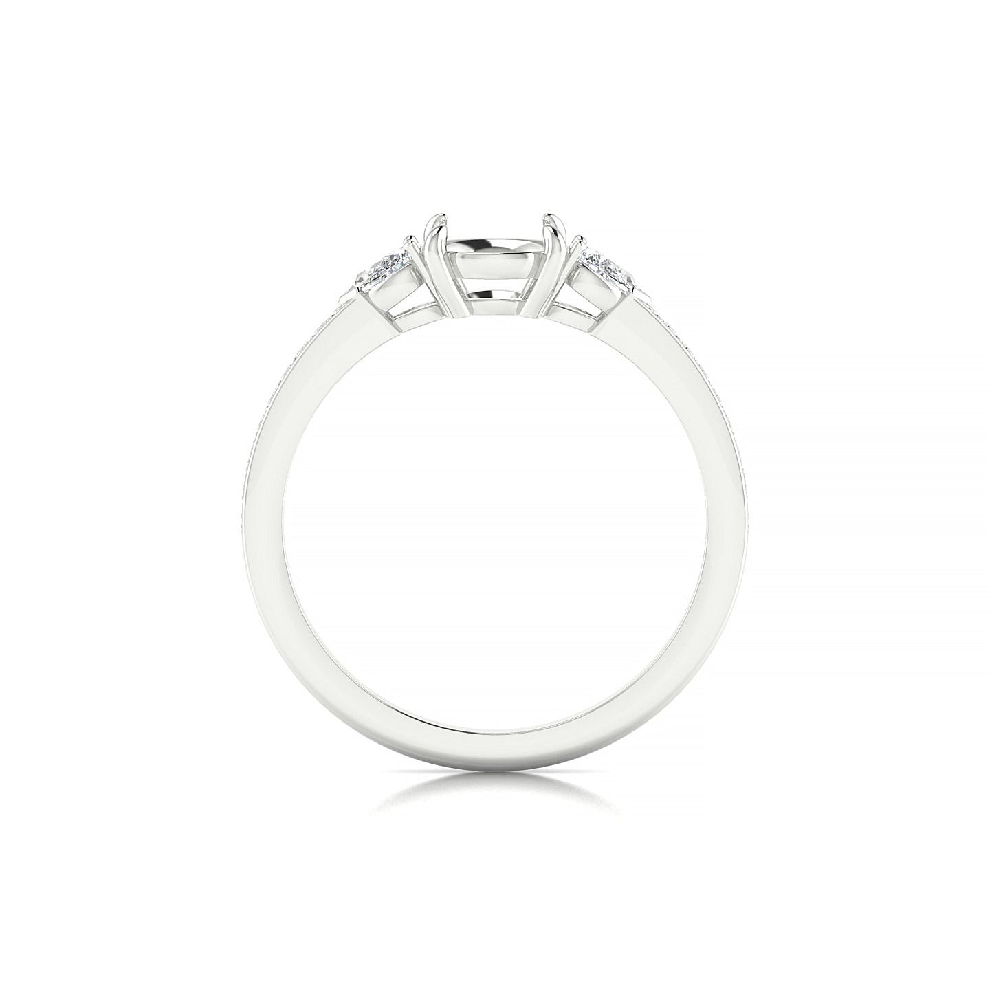 Waterfall Round 1-1.99 ct | 18k White Gold Side Stones Ring