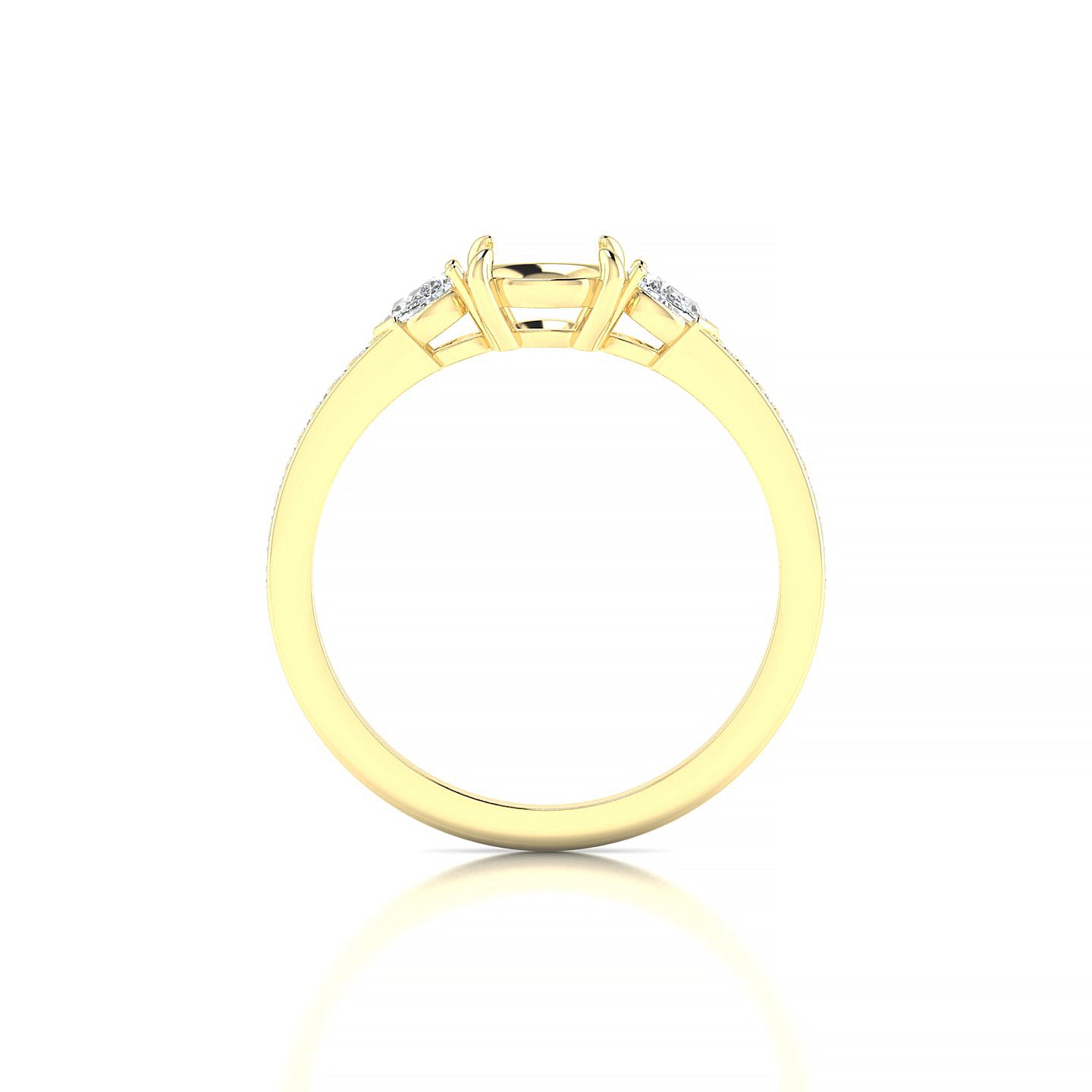 Waterfall Round 1-1.99 ct | 18k Yellow Gold Side Stones Ring