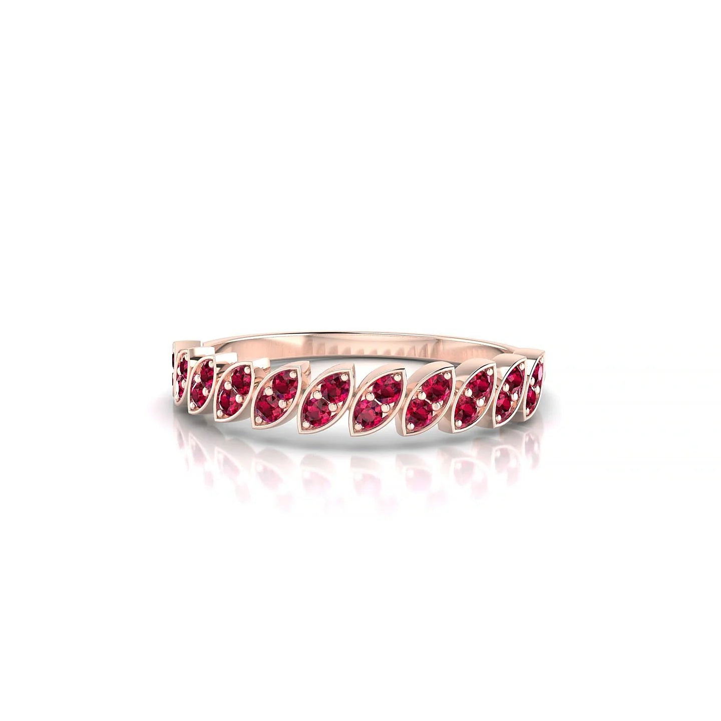 Whisper | 18k Rose Gold 1.3 mm Round Ruby Ring