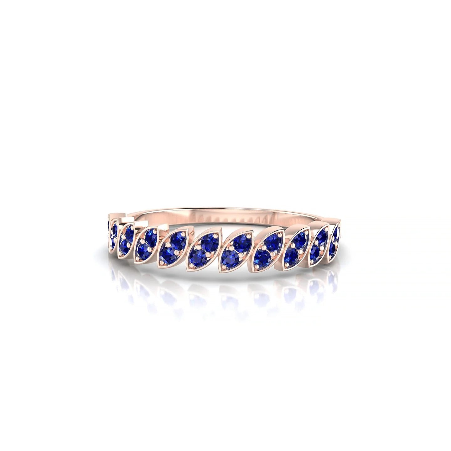 Whisper | 18k Rose Gold 1.3 mm Round Sapphire Ring