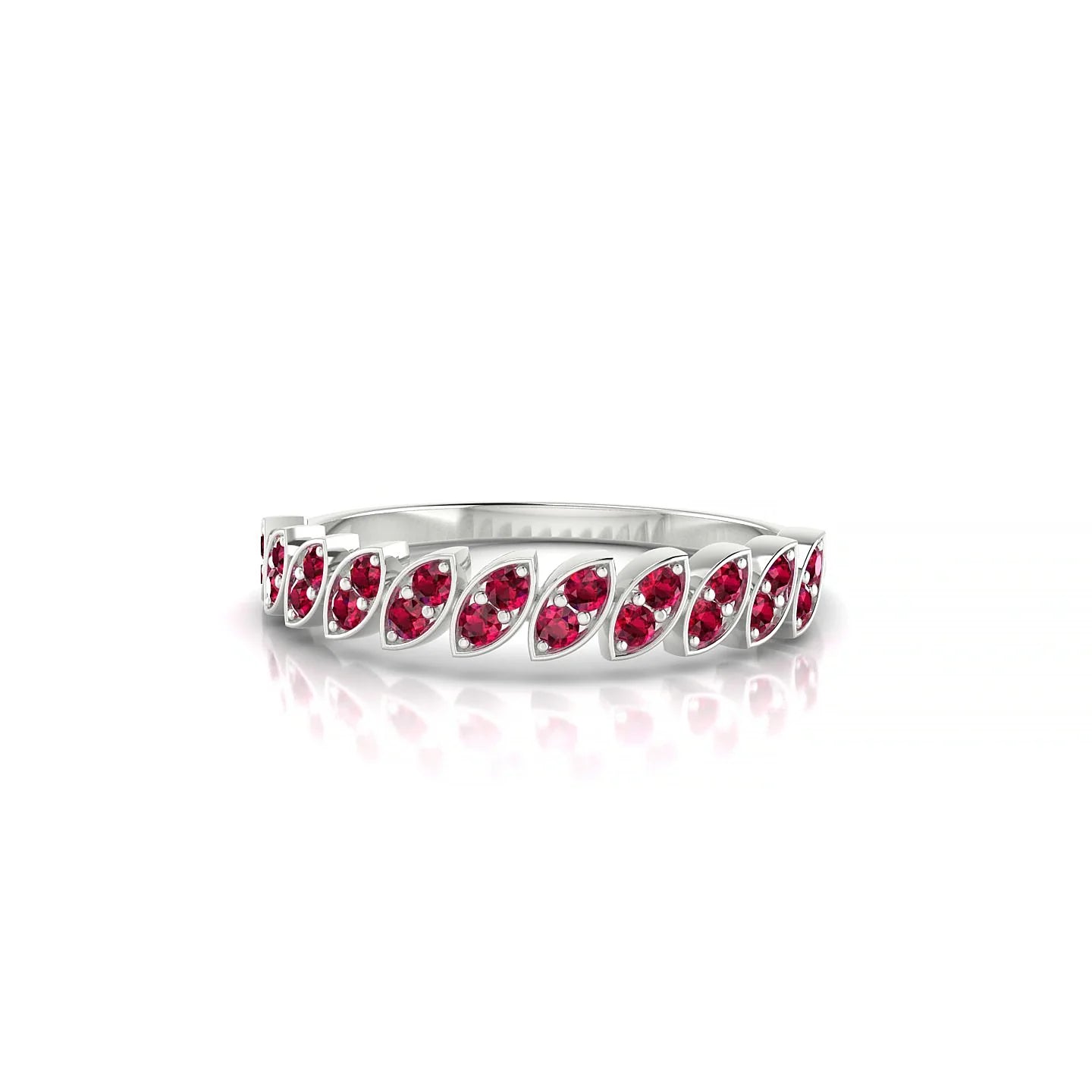 Whisper | 18k White Gold 1.3 mm Round Ruby Ring