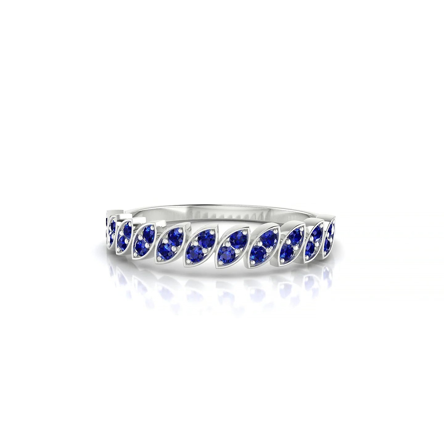 Whisper | 18k White Gold 1.3 mm Round Sapphire Ring