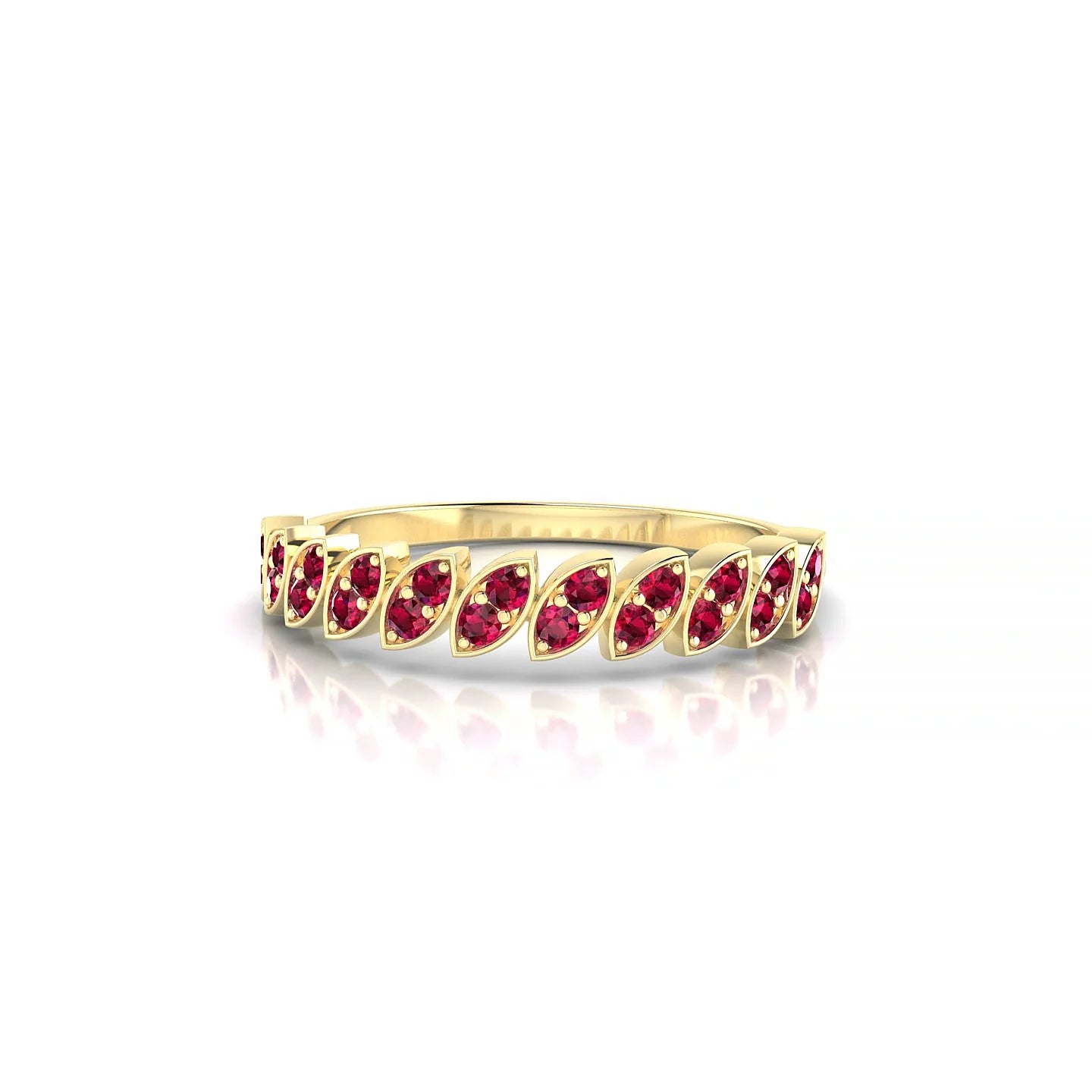 Whisper | 18k Yellow Gold 1.3 mm Round Ruby Ring