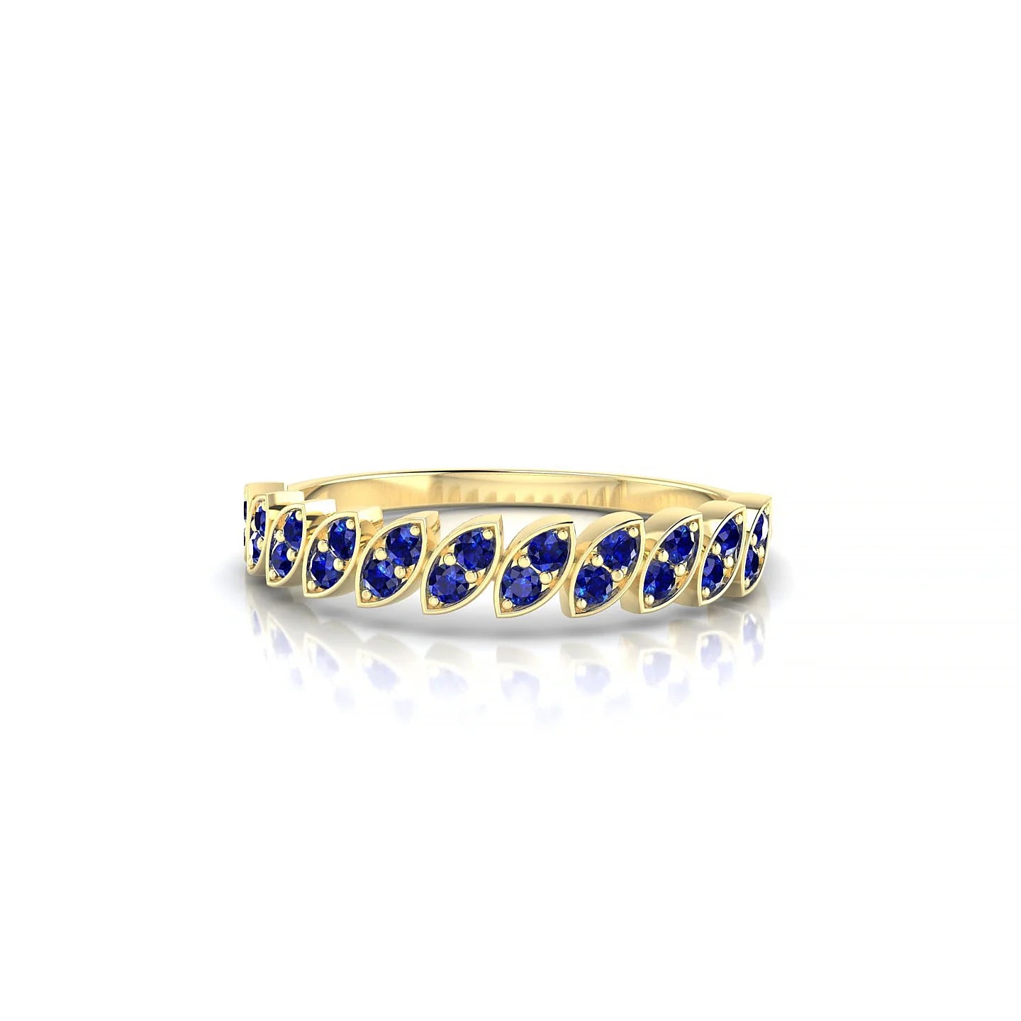 Whisper | 18k Yellow Gold 1.3 mm Round Sapphire Ring