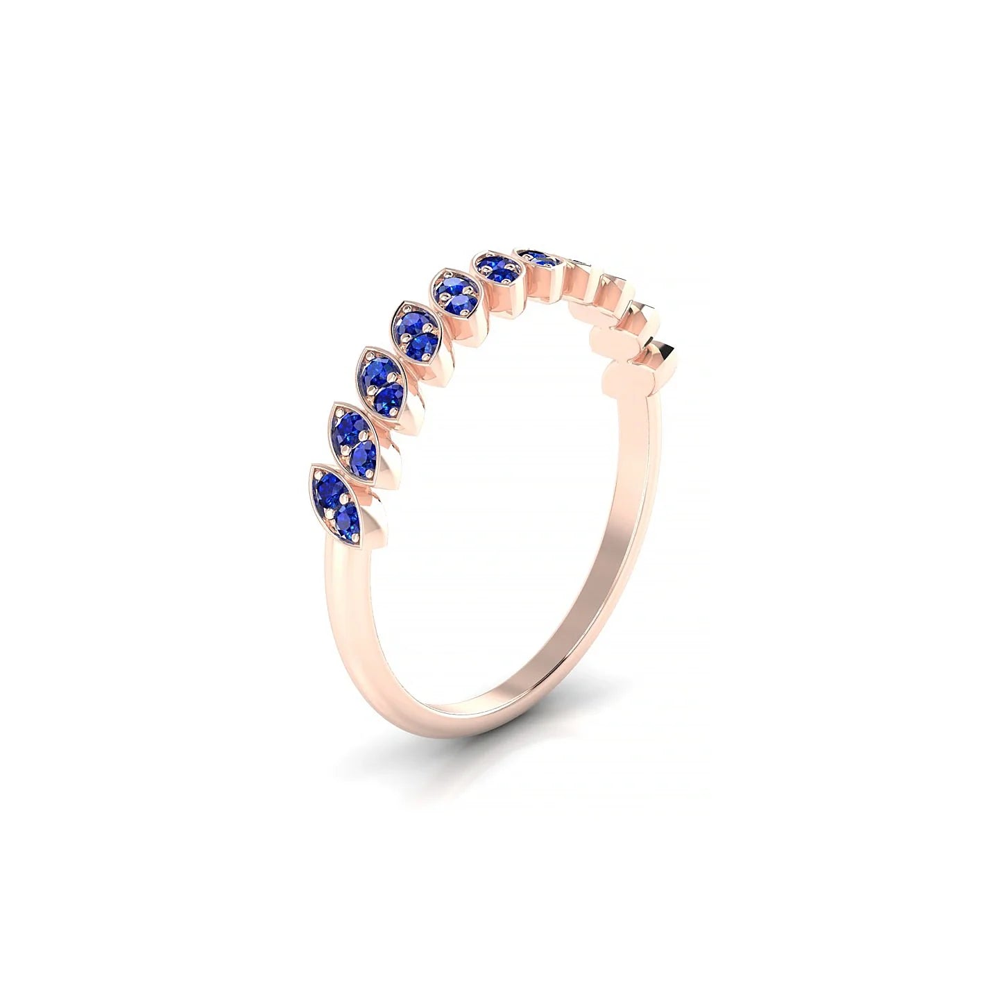 Whisper | 18k Rose Gold 1.3 mm Round Sapphire Ring