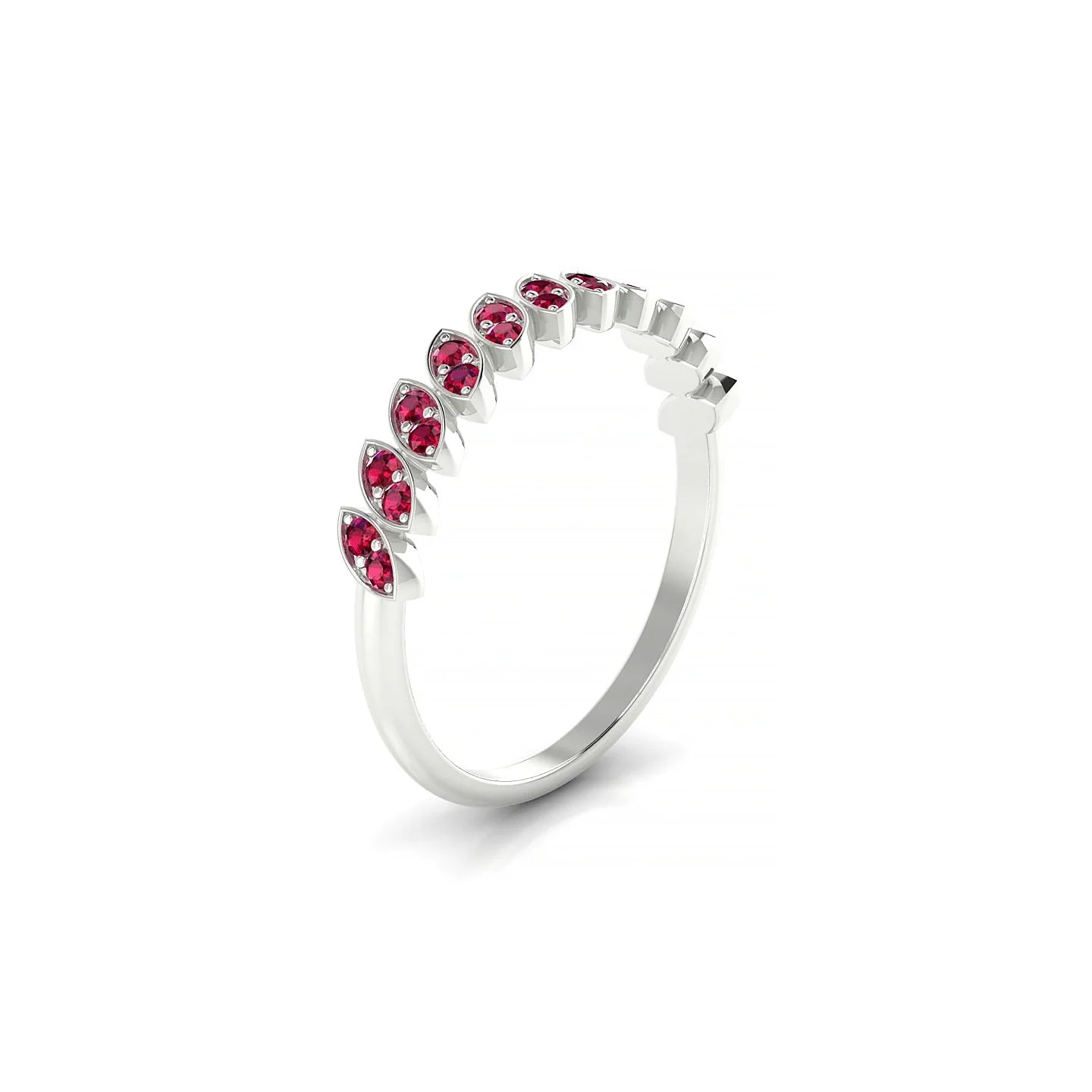 Whisper | 18k White Gold 1.3 mm Round Ruby Ring