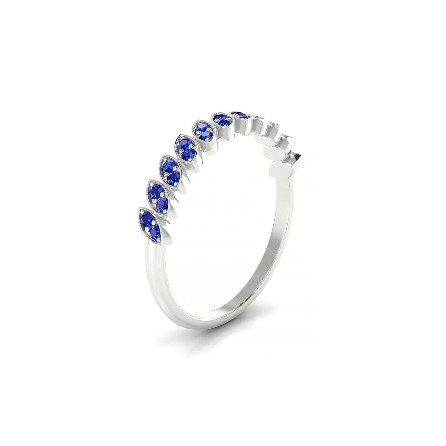 Whisper | 18k White Gold 1.3 mm Round Sapphire Ring
