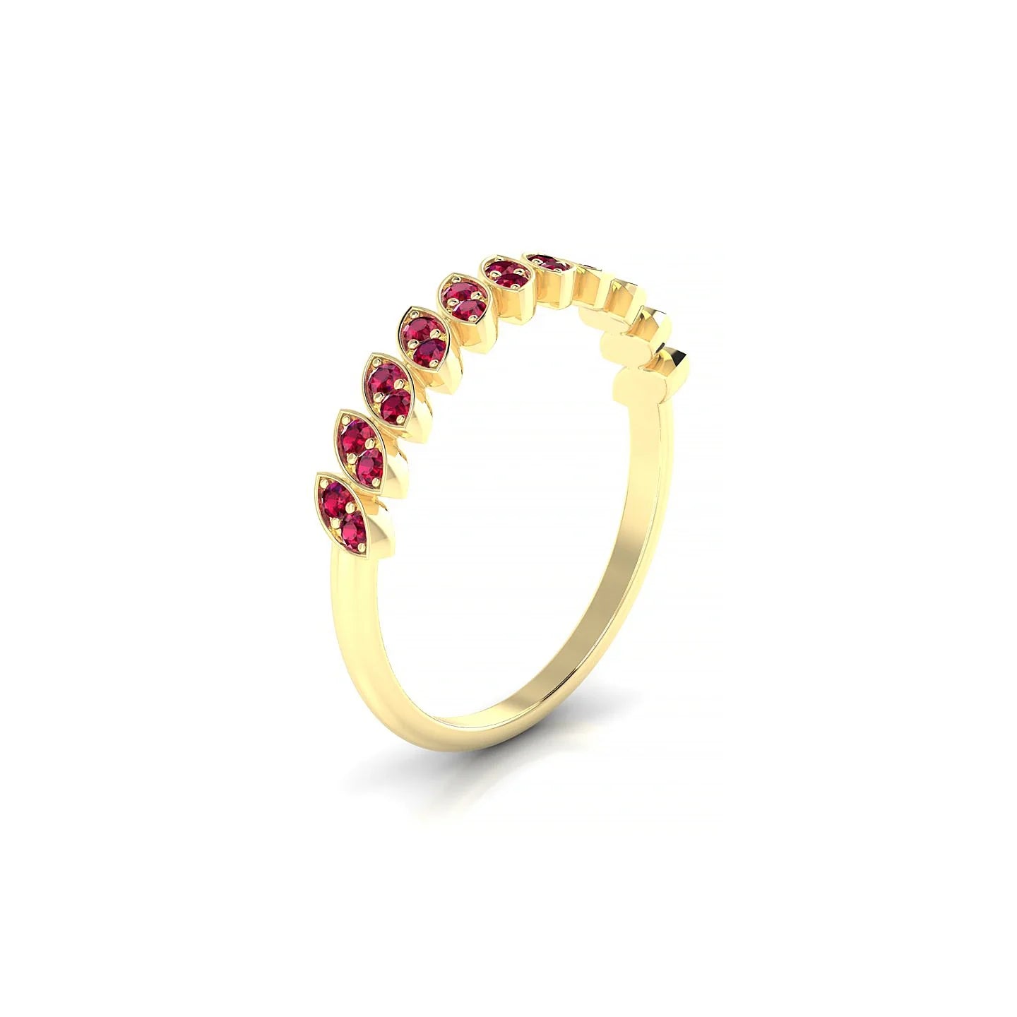 Whisper | 18k Yellow Gold 1.3 mm Round Ruby Ring