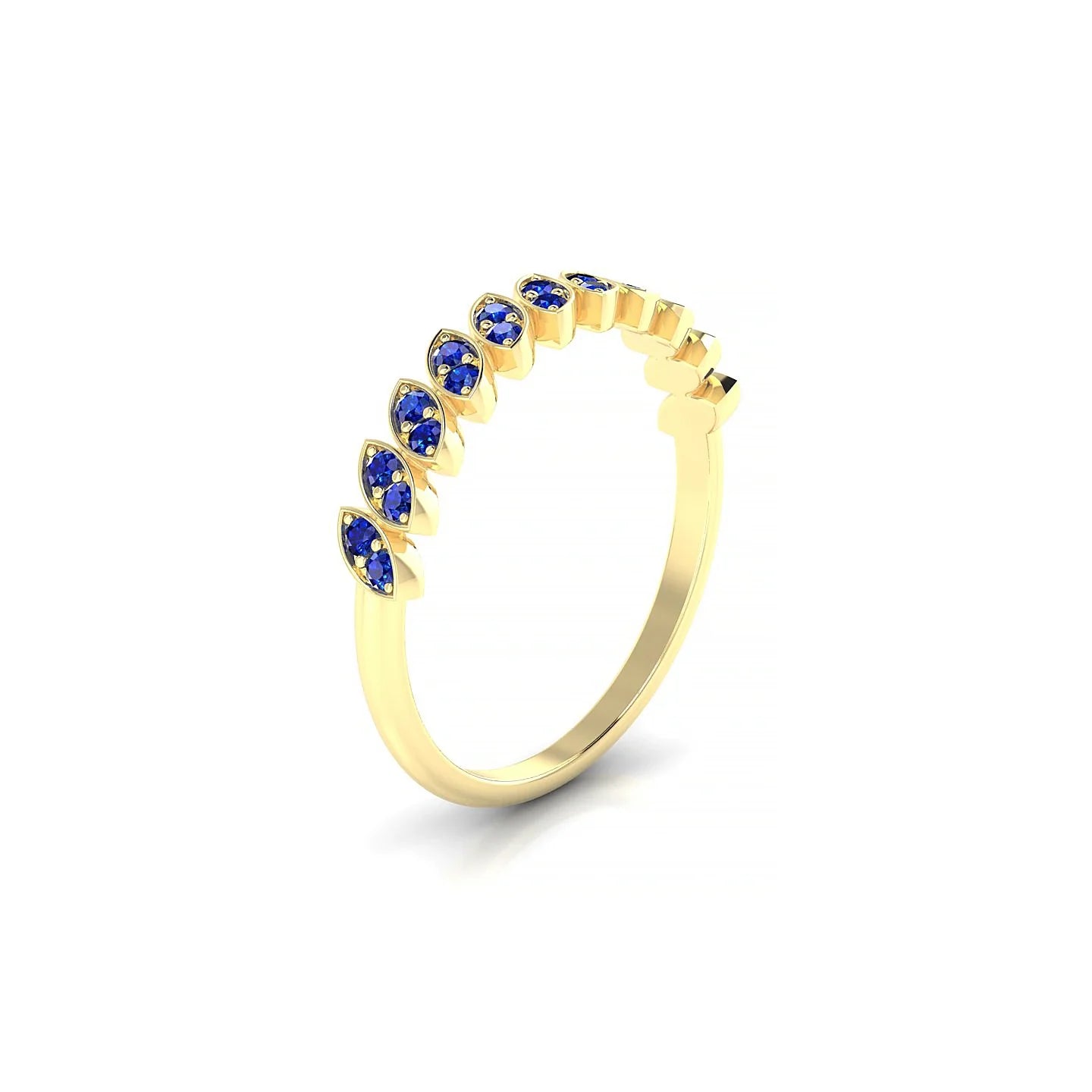 Whisper | 18k Yellow Gold 1.3 mm Round Sapphire Ring