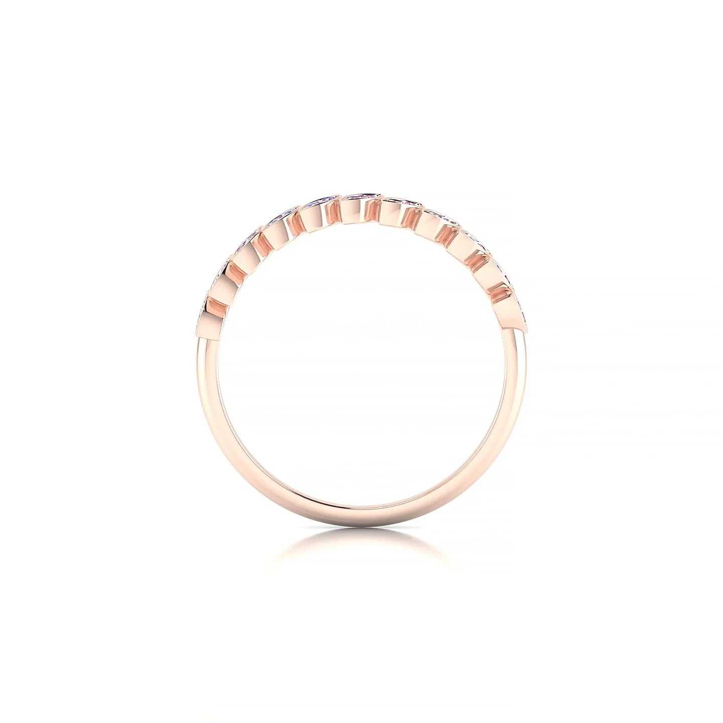 Whisper | 18k Rose Gold 1.3 mm Round Pink Sapphire Ring
