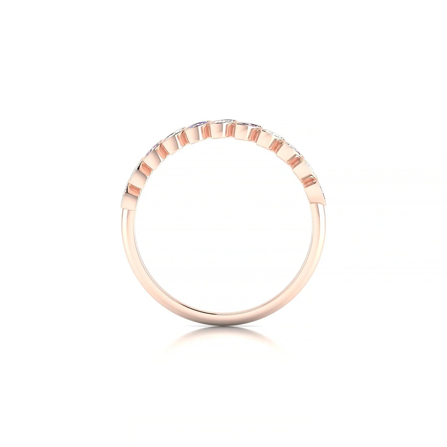 Whisper | 18k Rose Gold 1.3 mm Round Pink Sapphire & Diamond Ring