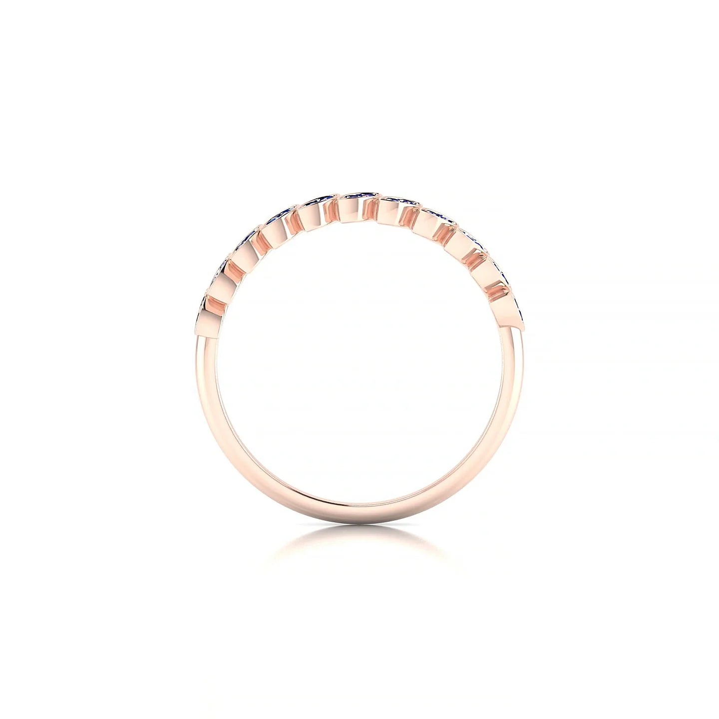 Whisper | 18k Rose Gold 1.3 mm Round Sapphire Ring