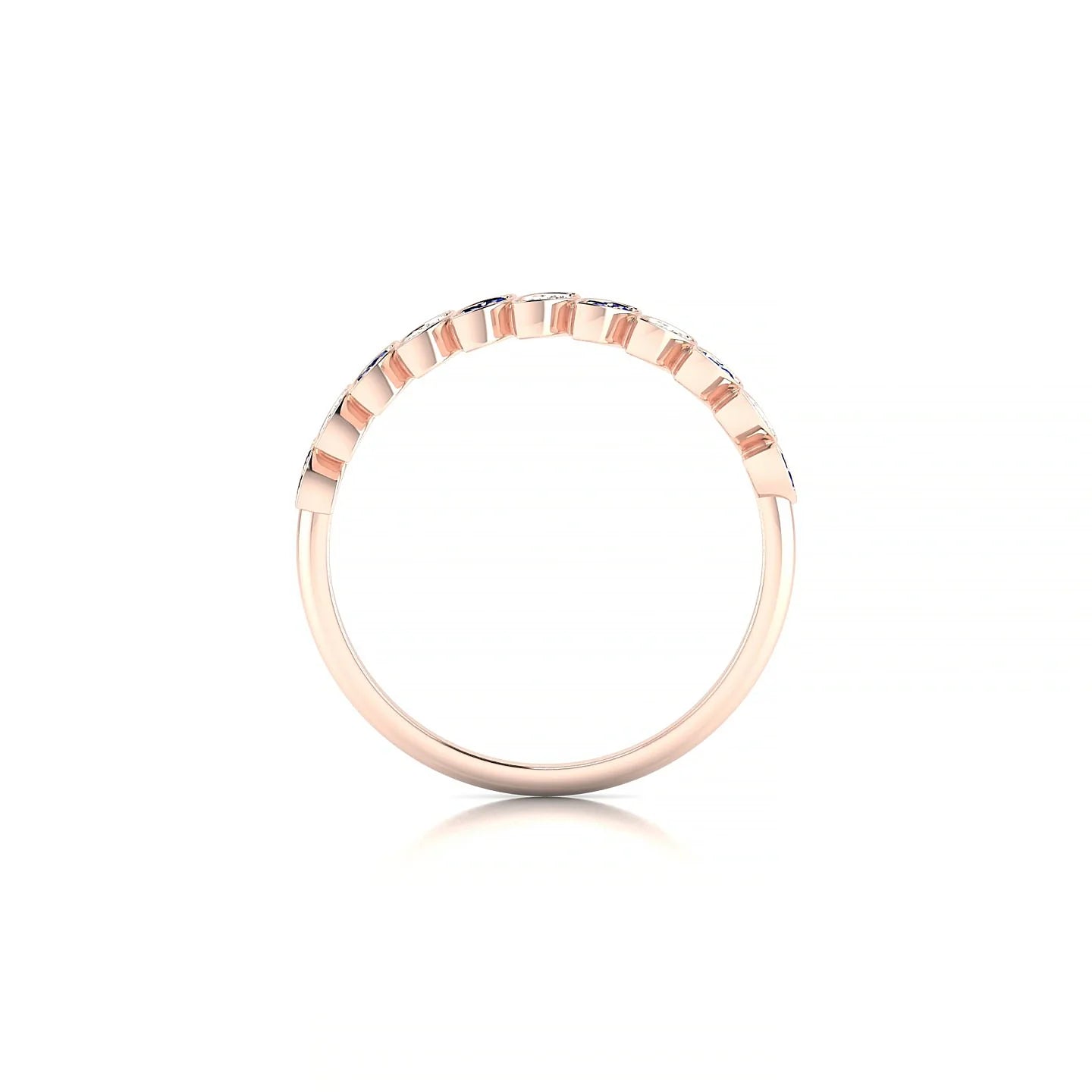 Whisper | 18k Rose Gold 1.3 mm Round Sapphire & Diamond Ring
