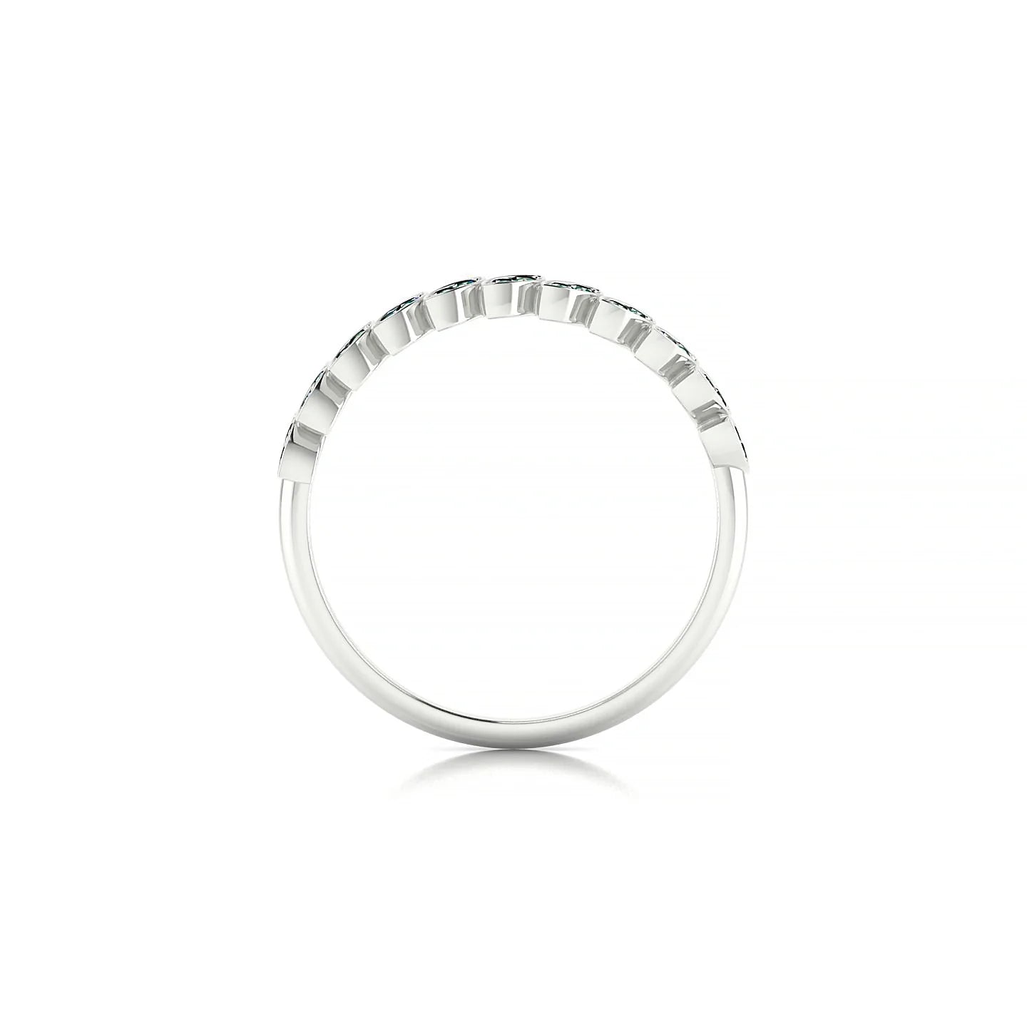 Whisper | 18k White Gold 1.3 mm Round Emerald Ring