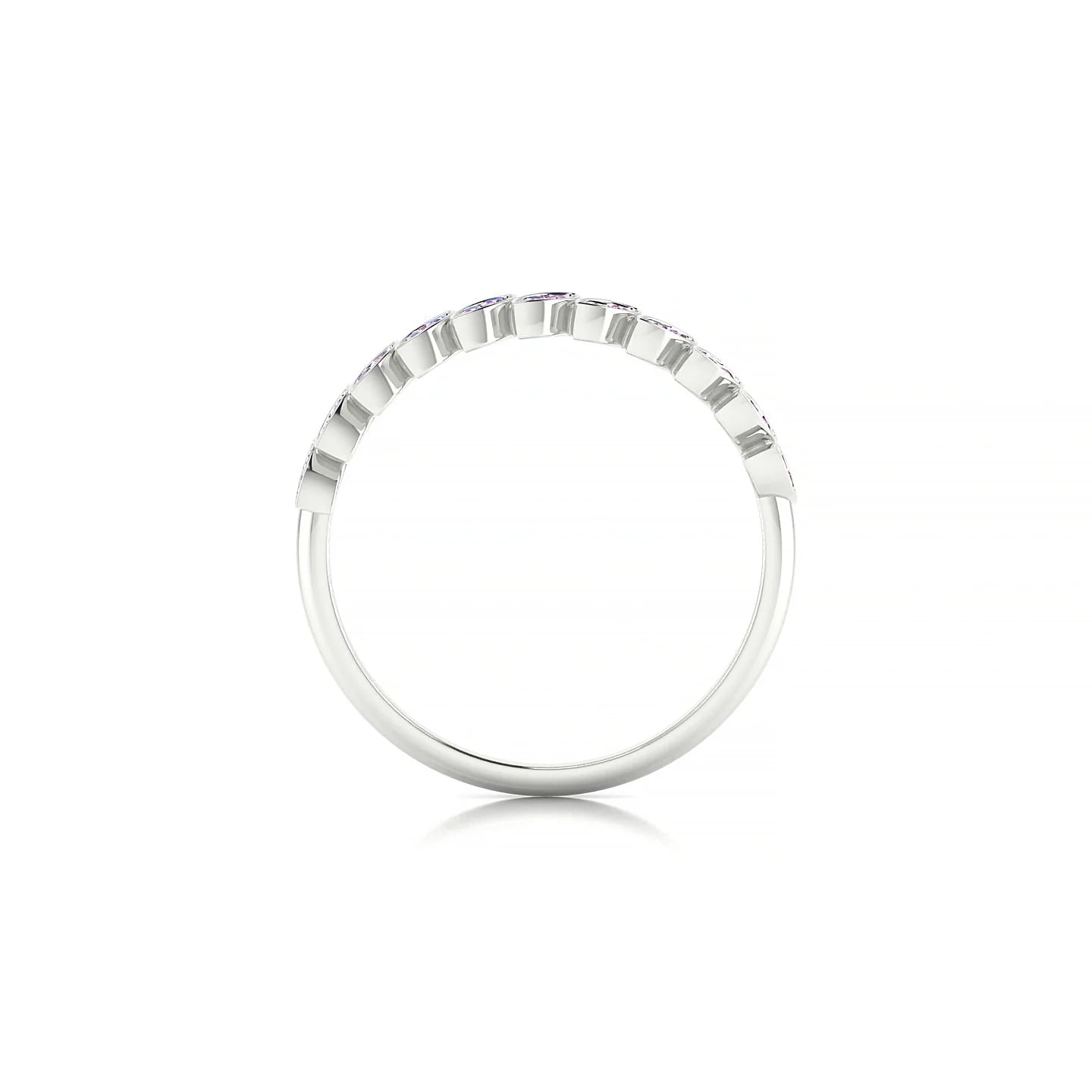 Whisper | 18k White Gold 1.3 mm Round Pink Sapphire Ring