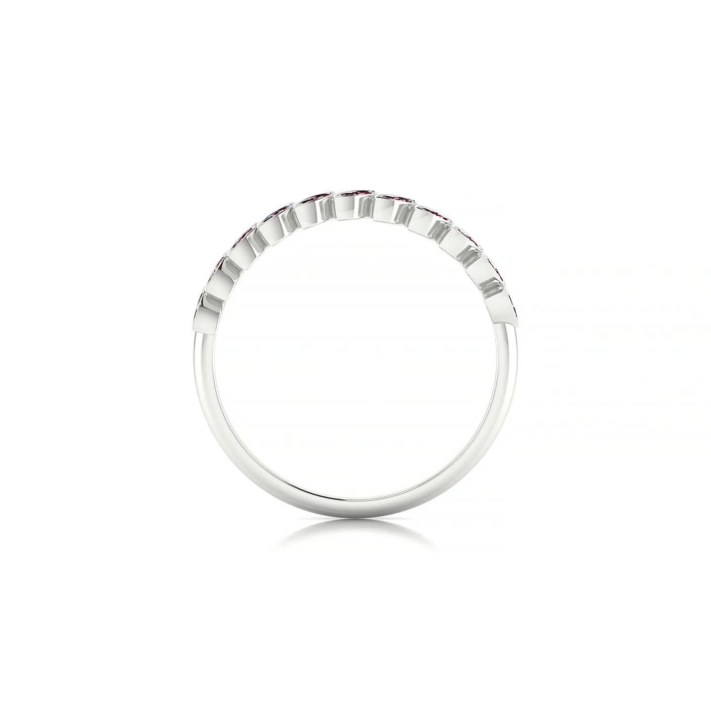 Whisper | 18k White Gold 1.3 mm Round Ruby Ring