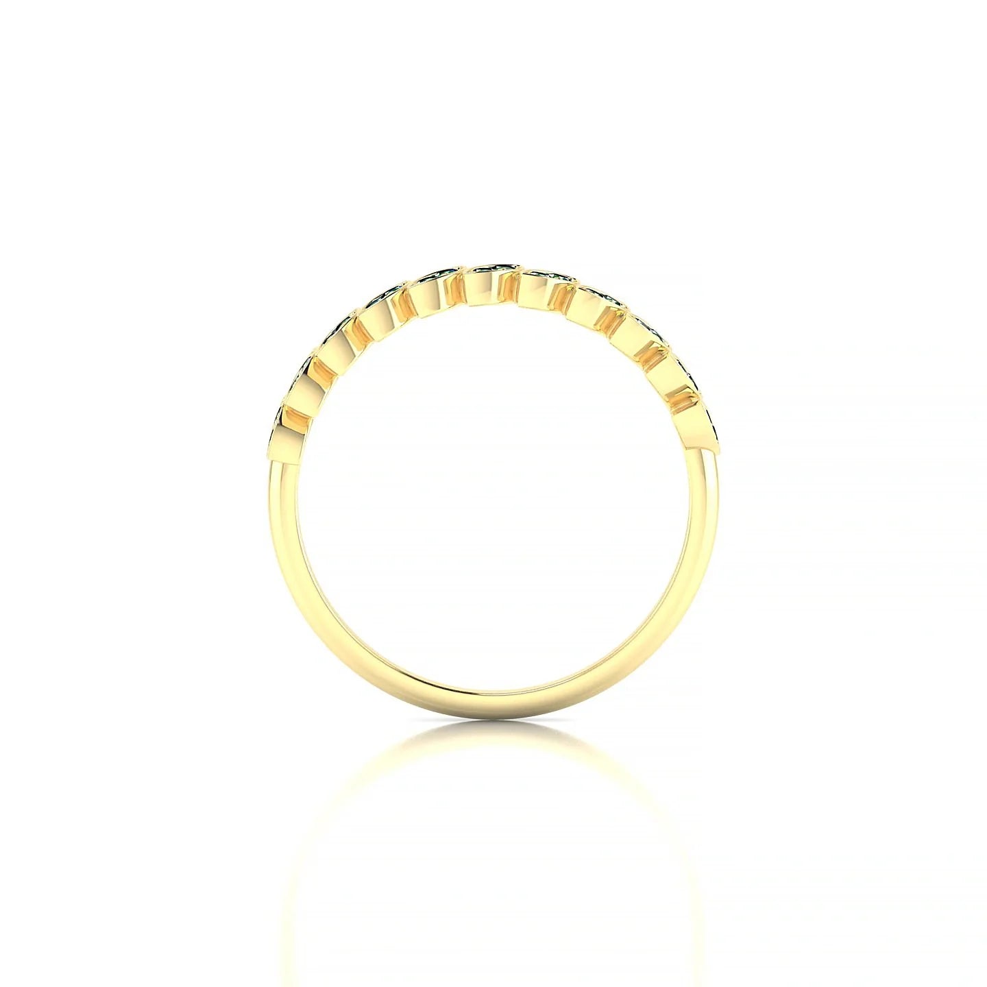 Whisper | 18k Yellow Gold 1.3 mm Round Emerald Ring