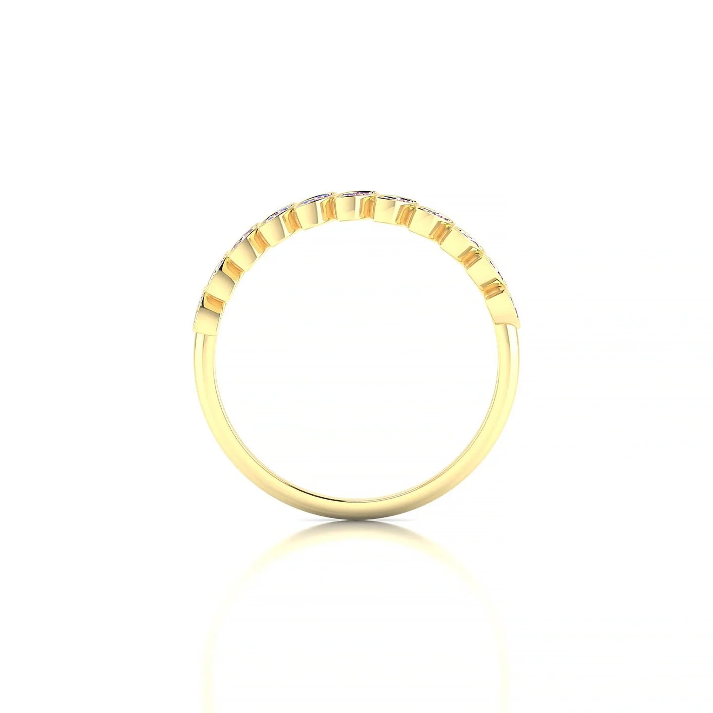 Whisper | 18k Yellow Gold 1.3 mm Round Pink Sapphire Ring