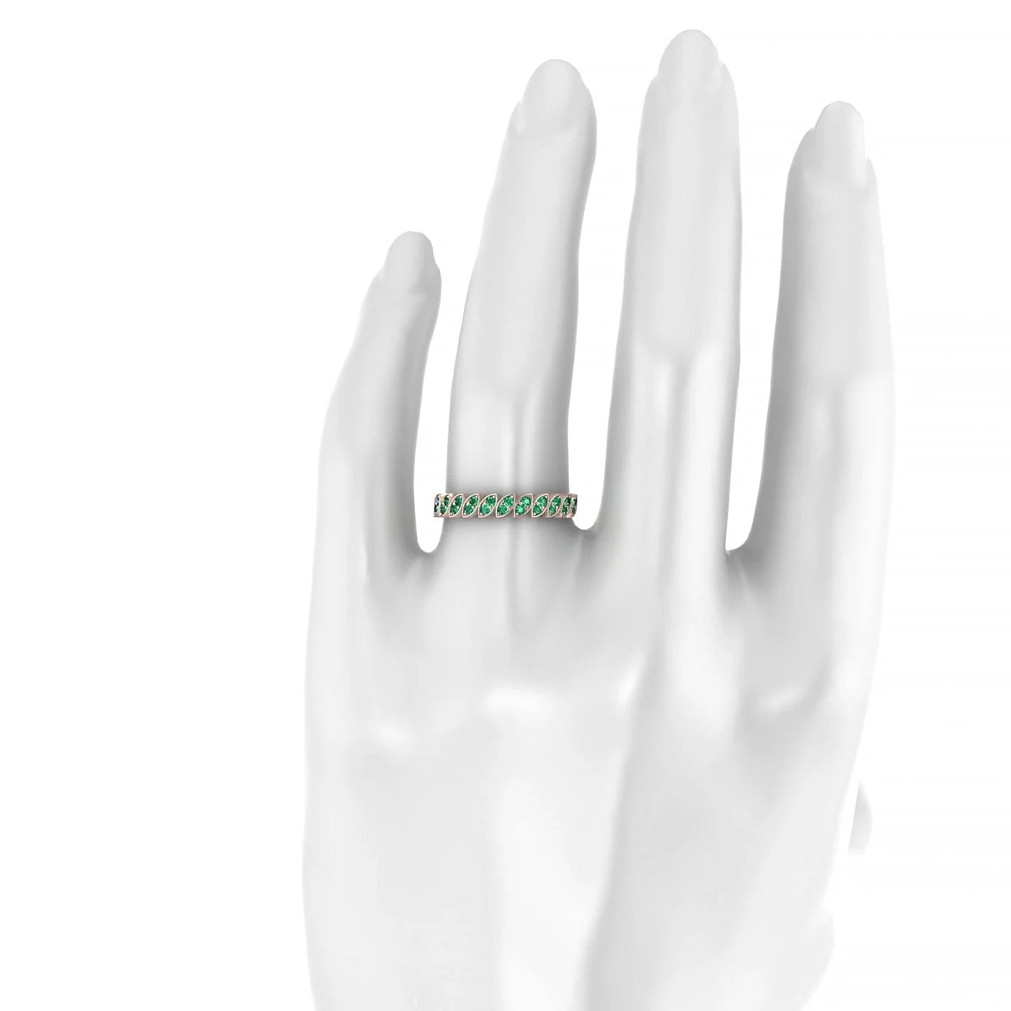 Whisper | 18k Rose Gold 1.3 mm Round Emerald Ring