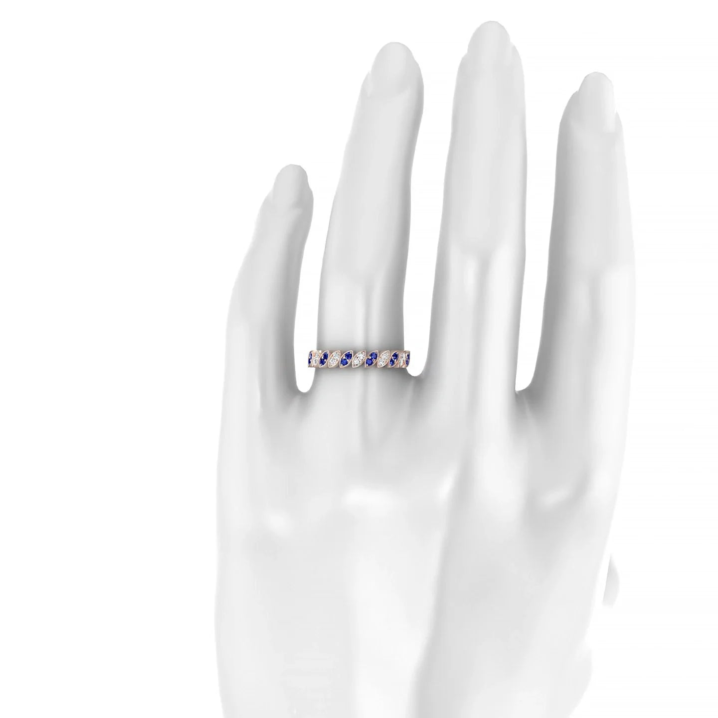 Whisper | 18k Rose Gold 1.3 mm Round Sapphire & Diamond Ring