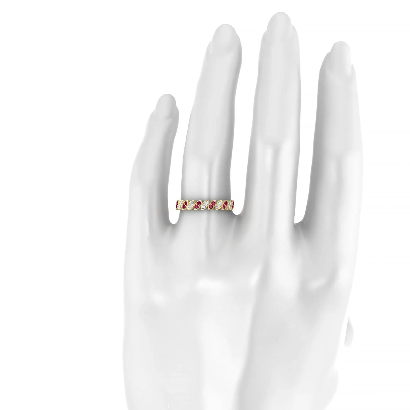 Whisper | 18k Yellow Gold 1.3 mm Round Ruby & Diamond Ring