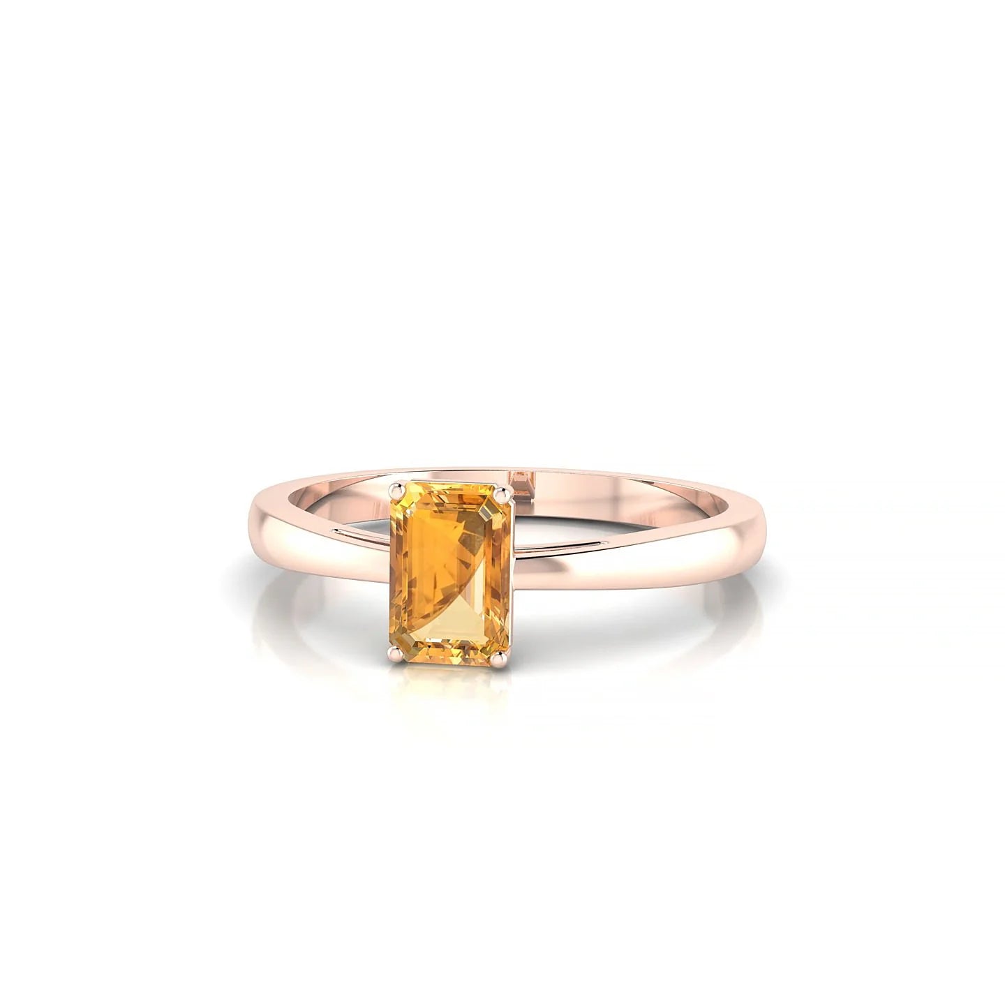 Zenith | 18k Rose Gold 6 x 4 mm Emerald Citrine Ring