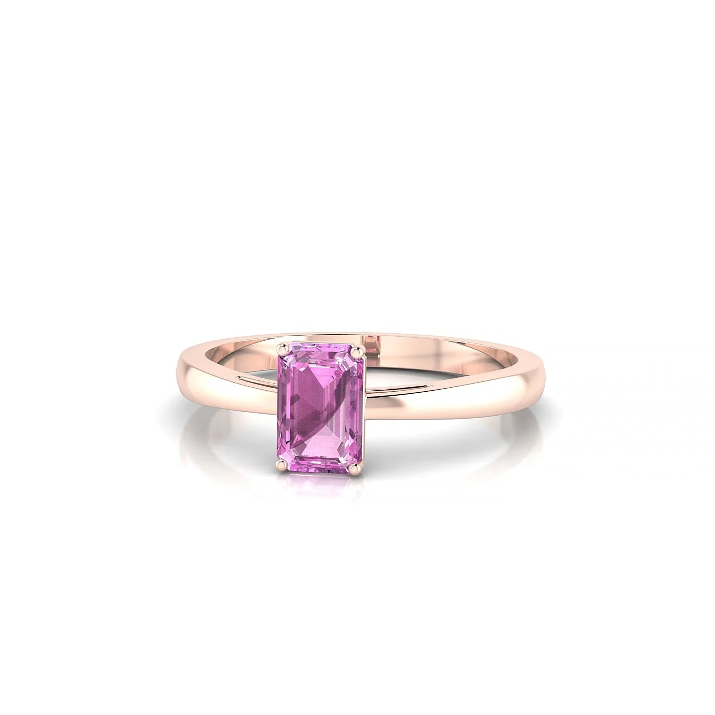 Zenith | 18k Rose Gold 6 x 4 mm Emerald Pink Sapphire Ring