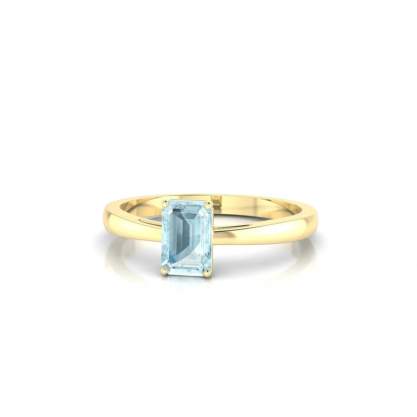 Zenith | 18k Yellow Gold 6 x 4 mm Emerald Aquamarine Ring