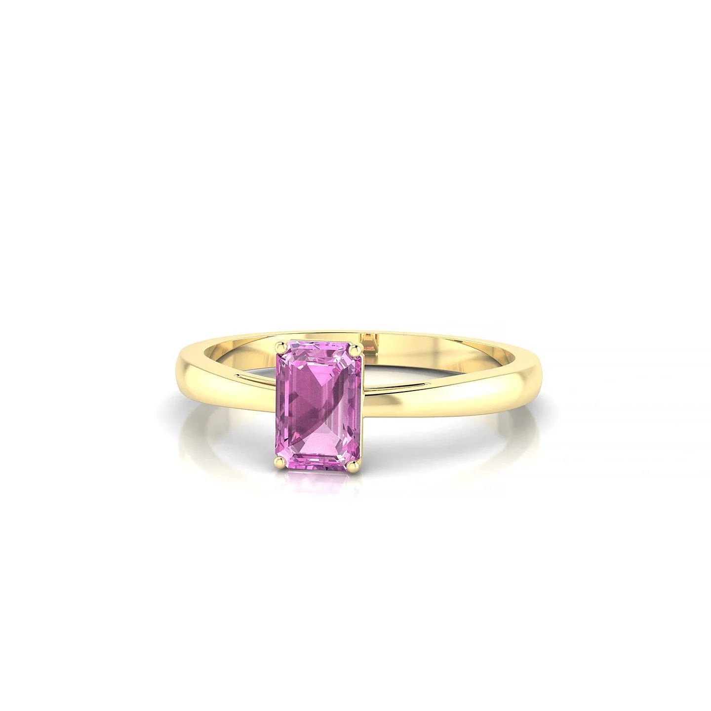 Zenith | 18k Yellow Gold 6 x 4 mm Emerald Pink Sapphire Ring