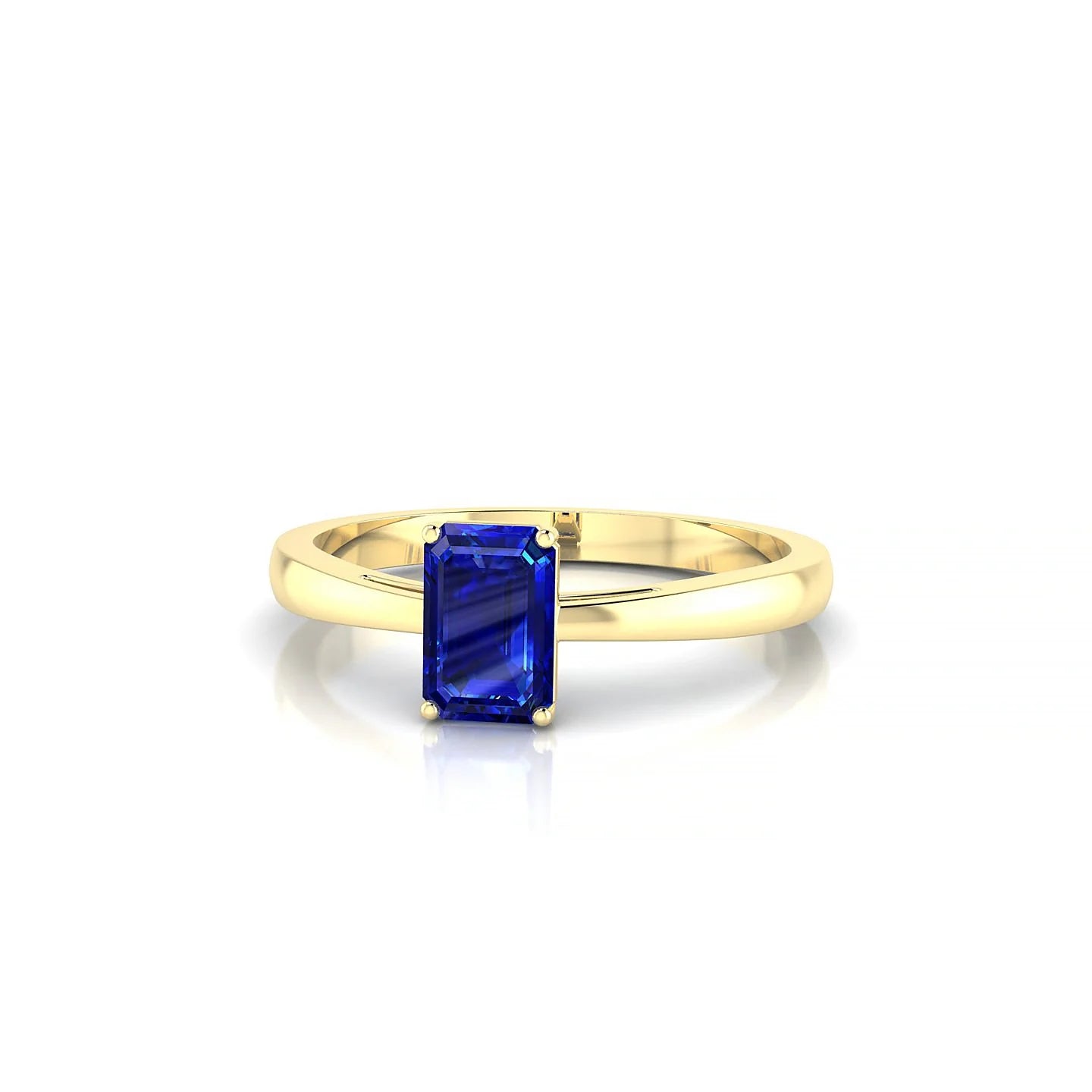 Zenith | 18k Yellow Gold 6 x 4 mm Emerald Sapphire Ring