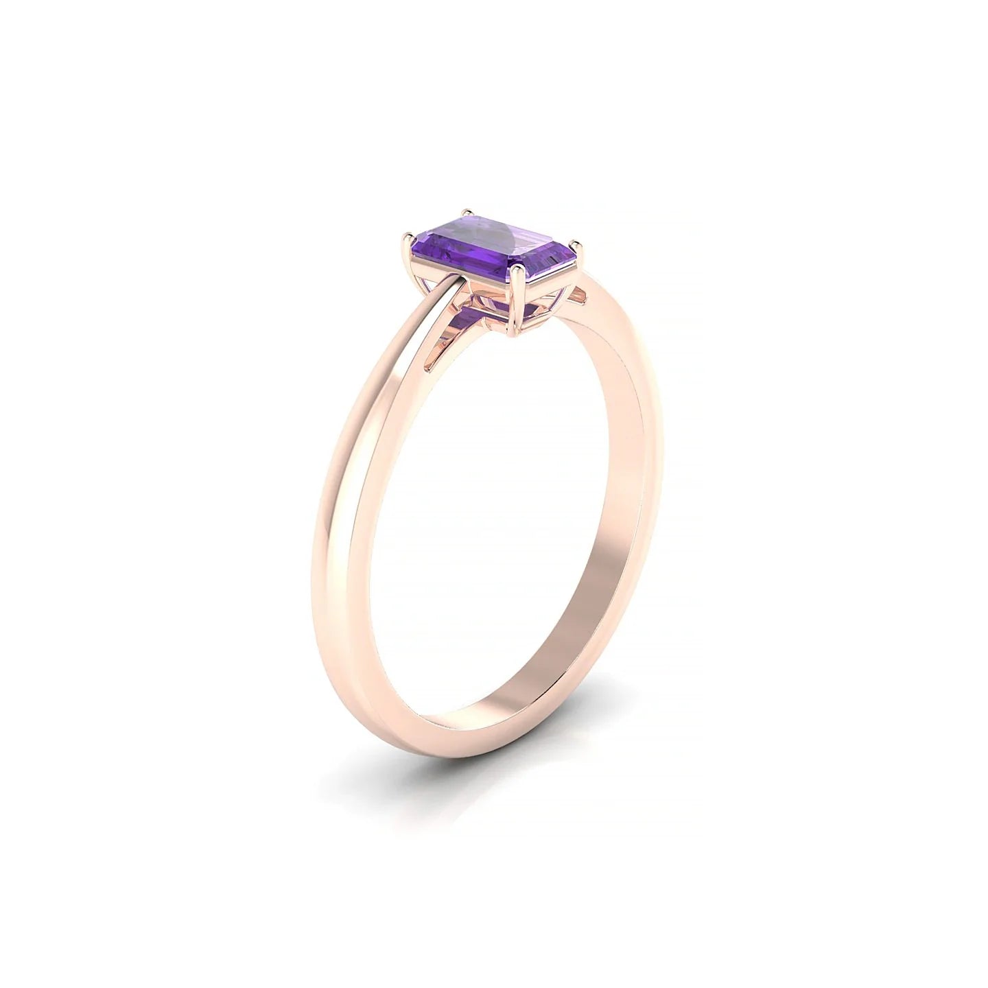 Zenith | 18k Rose Gold 6 x 4 mm Emerald Amethyst Ring