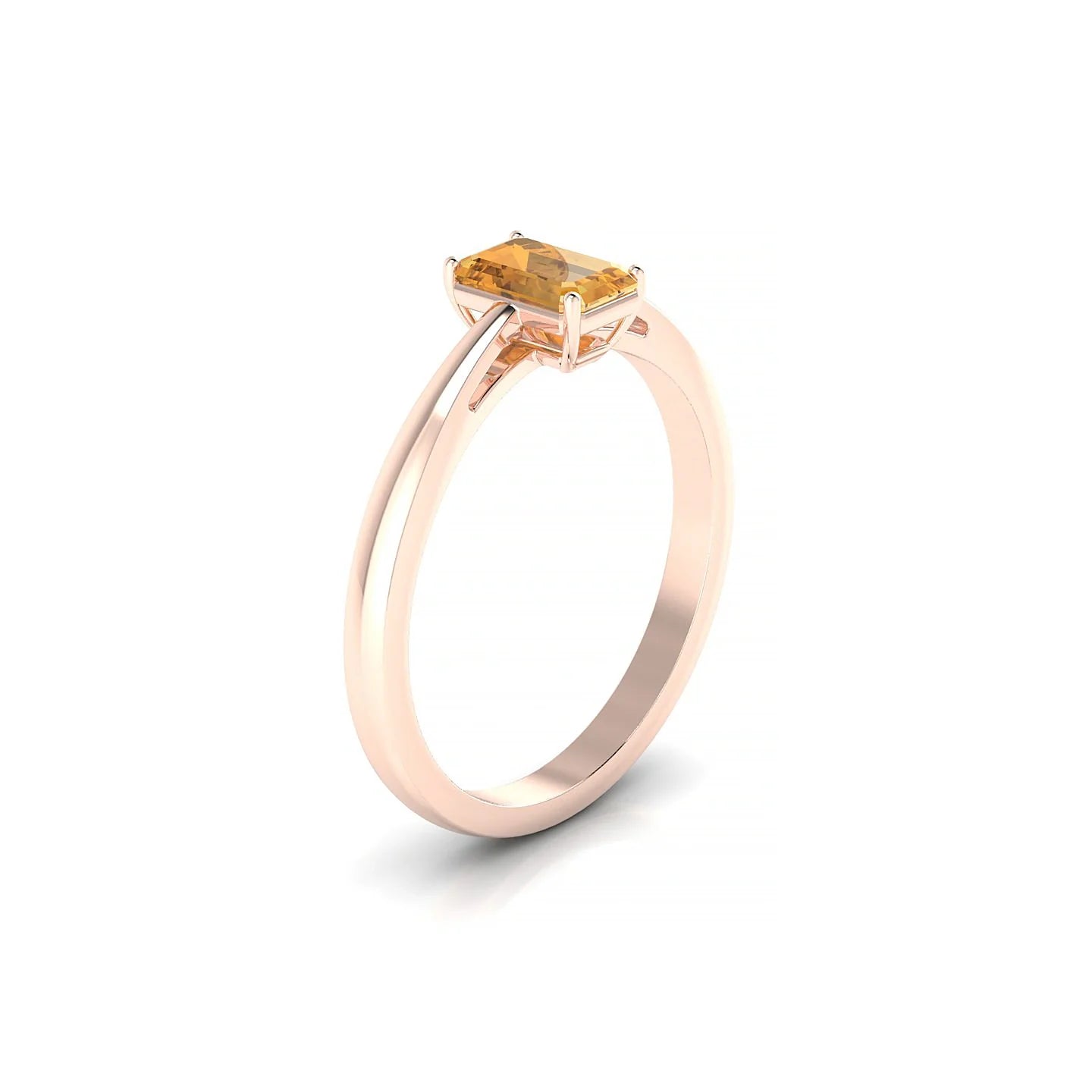 Zenith | 18k Rose Gold 6 x 4 mm Emerald Citrine Ring