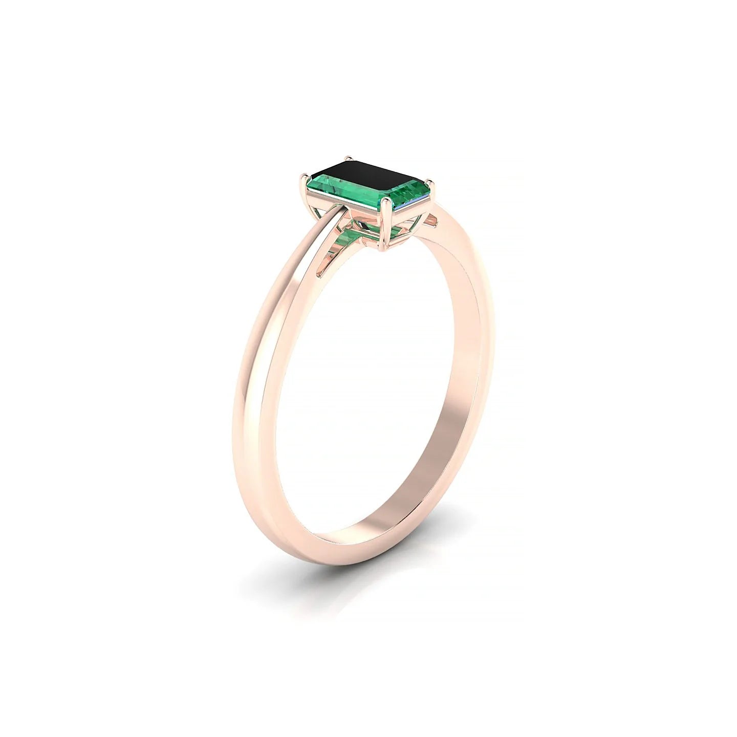 Zenith | 18k Rose Gold 6 x 4 mm Emerald Emerald Ring