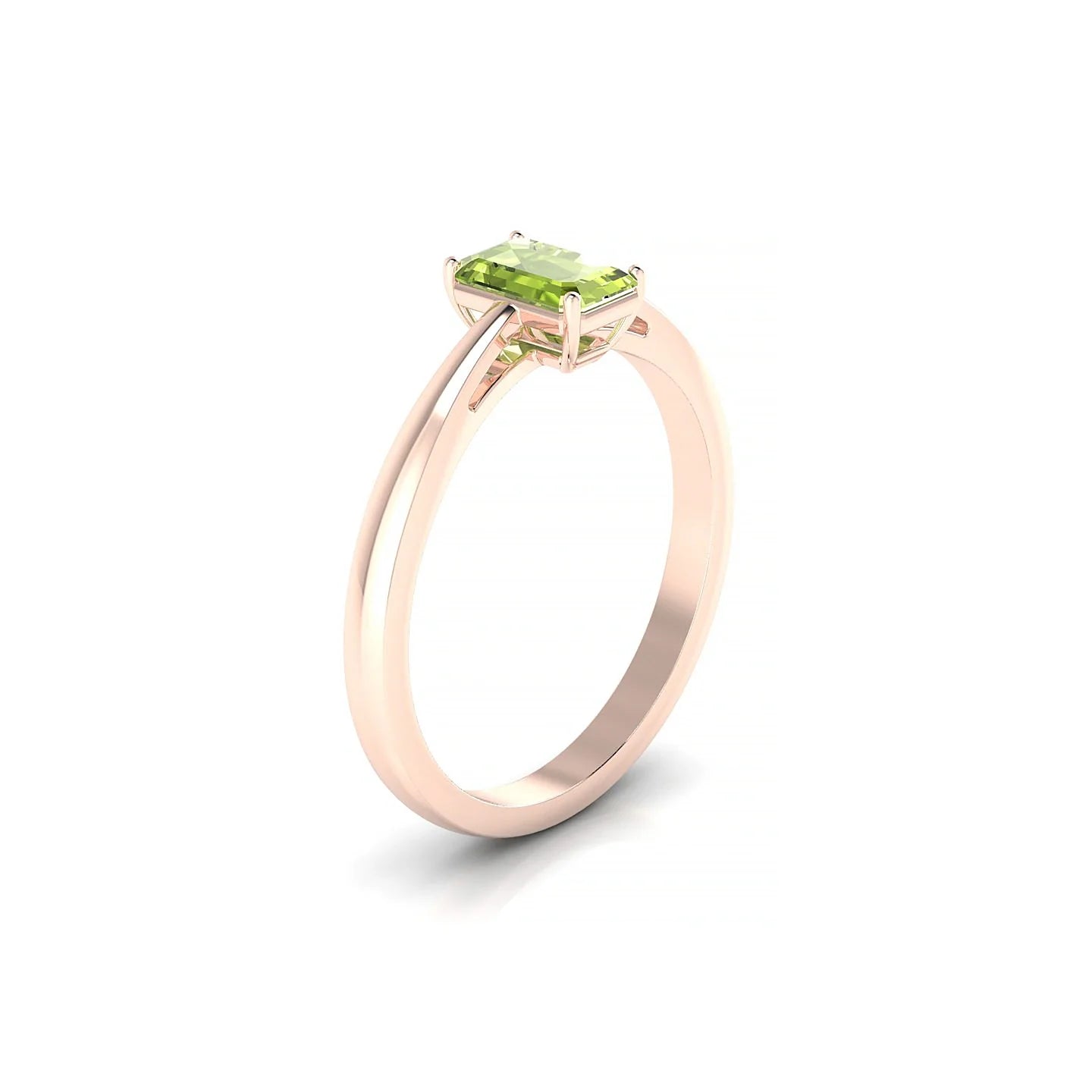Zenith | 18k Rose Gold 6 x 4 mm Emerald Peridot Ring
