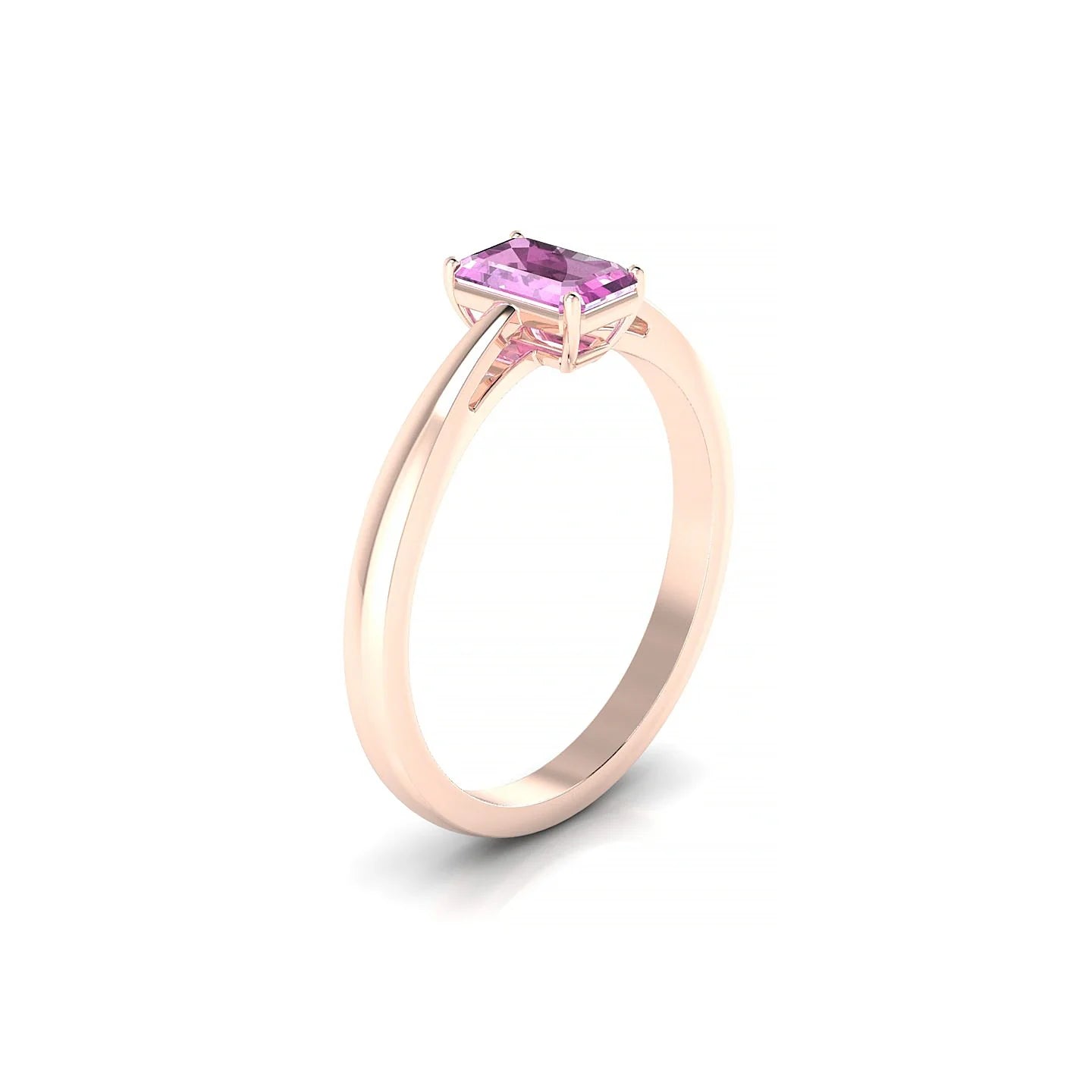 Zenith | 18k Rose Gold 6 x 4 mm Emerald Pink Sapphire Ring