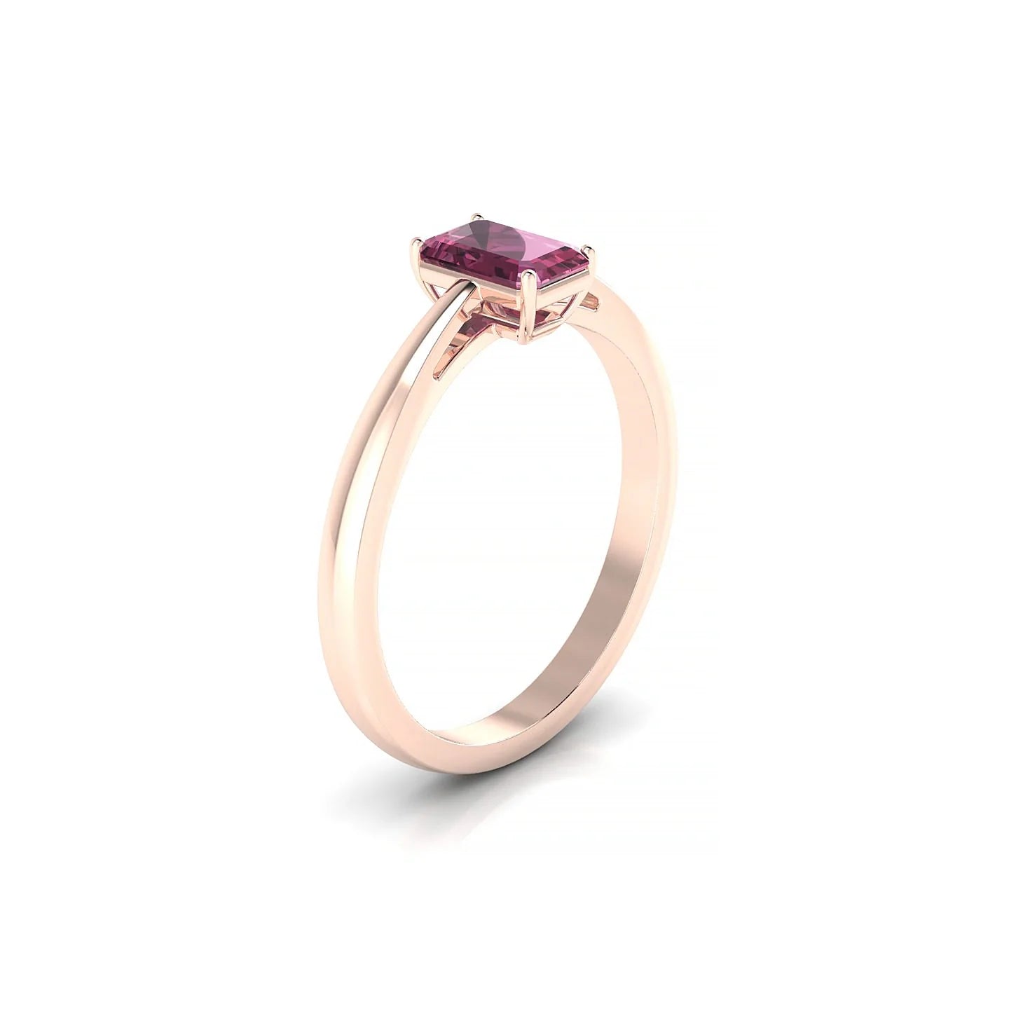 Zenith | 18k Rose Gold 6 x 4 mm Emerald Rhodolite Ring