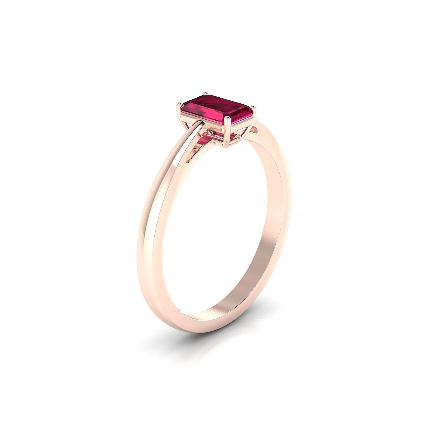 Zenith | 18k Rose Gold 6 x 4 mm Emerald Ruby Ring