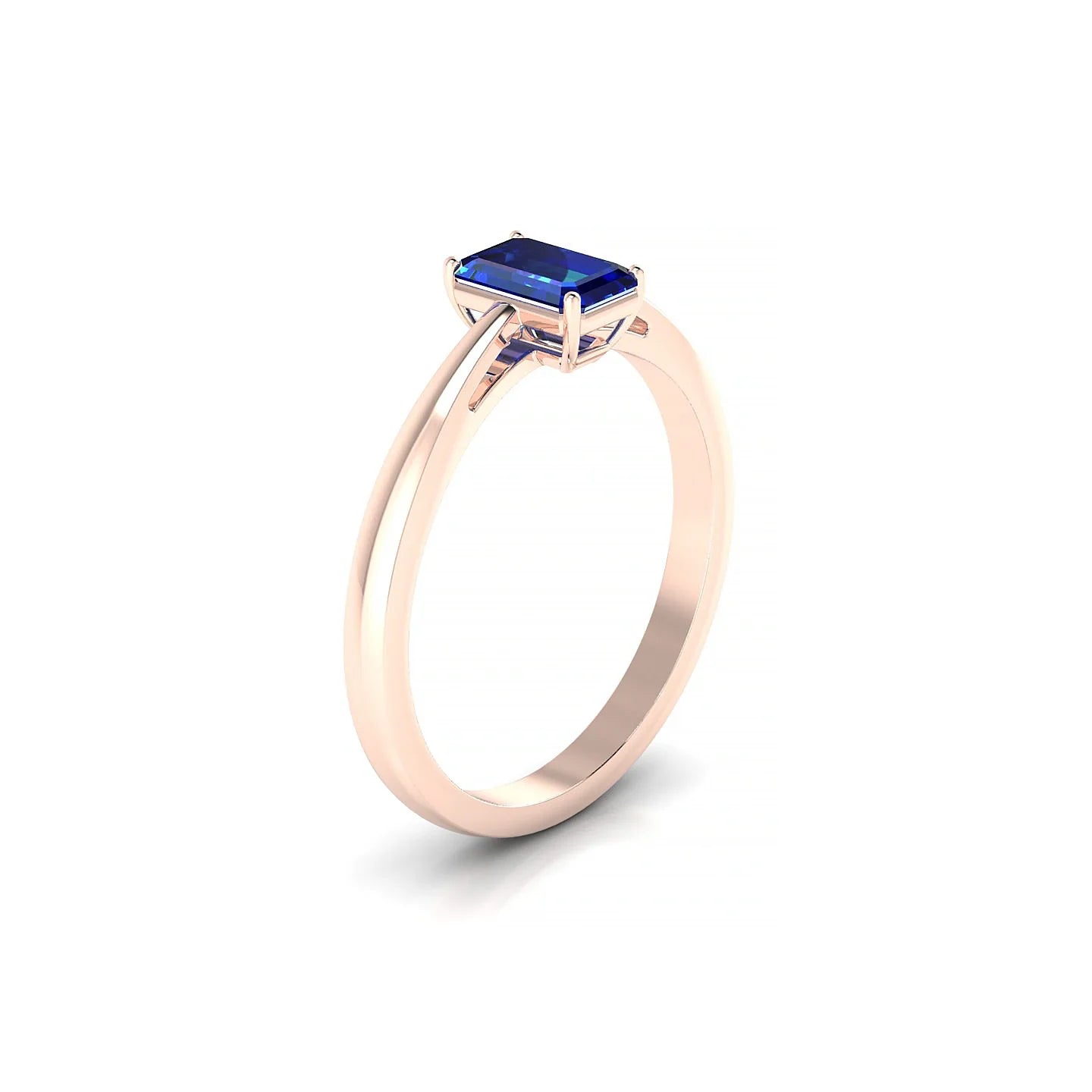 Zenith | 18k Rose Gold 6 x 4 mm Emerald Sapphire Ring