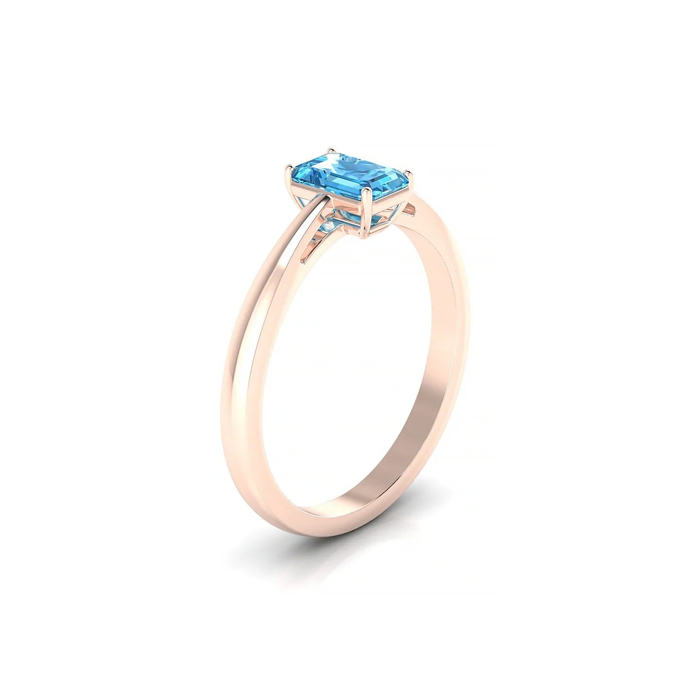 Zenith | 18k Rose Gold 6 x 4 mm Emerald Topaz Ring