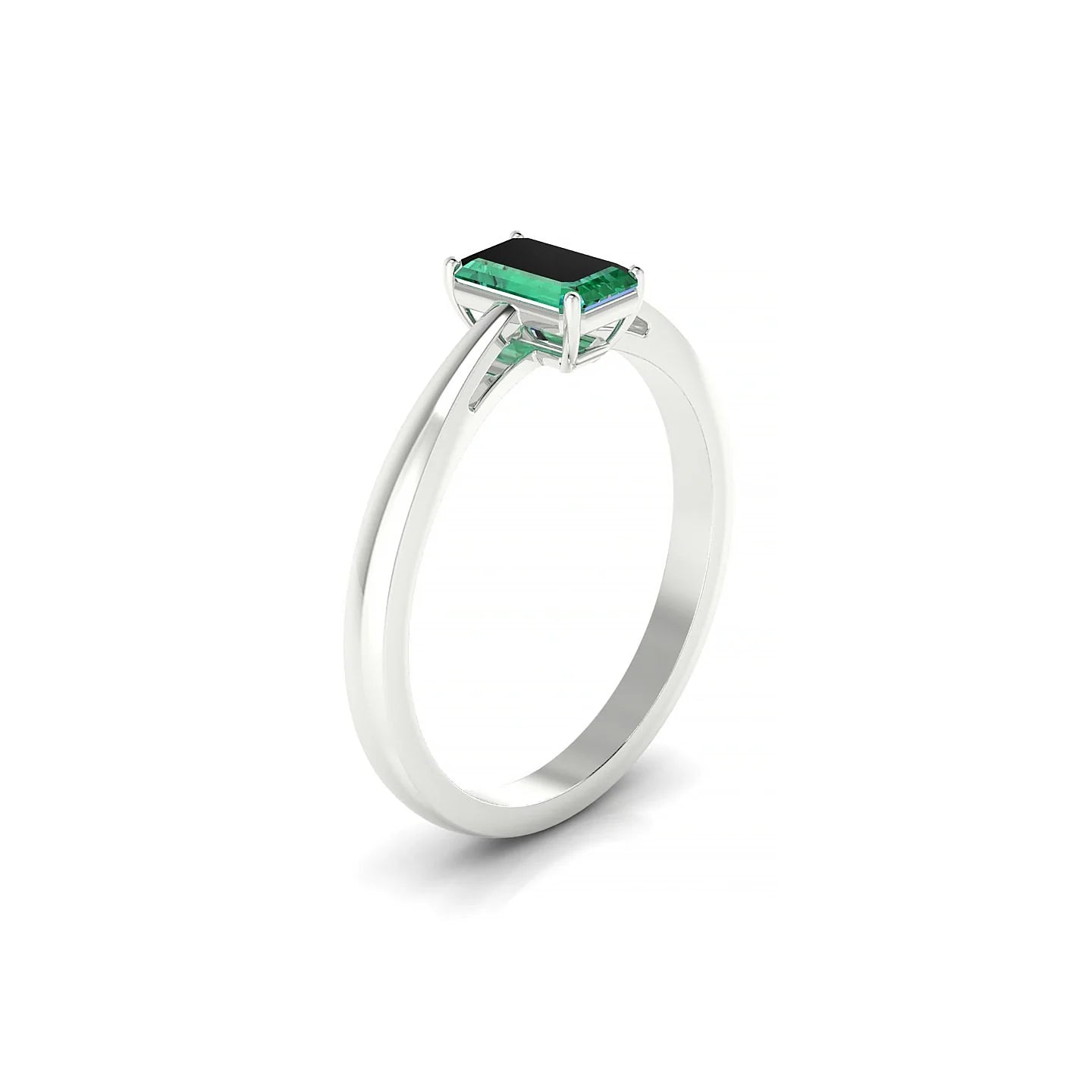 Zenith | 18k White Gold 6 x 4 mm Emerald Emerald Ring