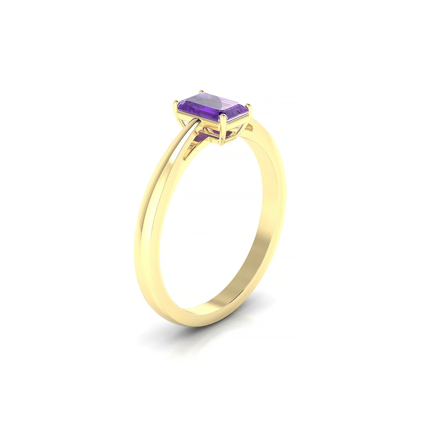 Zenith | 18k Yellow Gold 6 x 4 mm Emerald Amethyst Ring