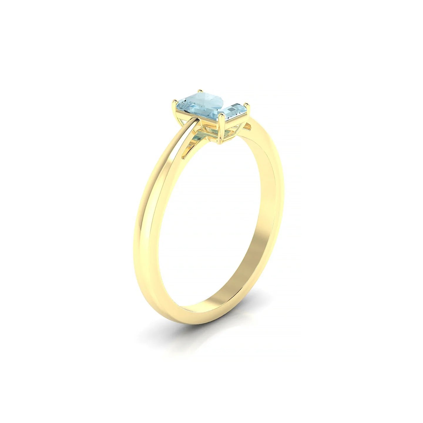 Zenith | 18k Yellow Gold 6 x 4 mm Emerald Aquamarine Ring
