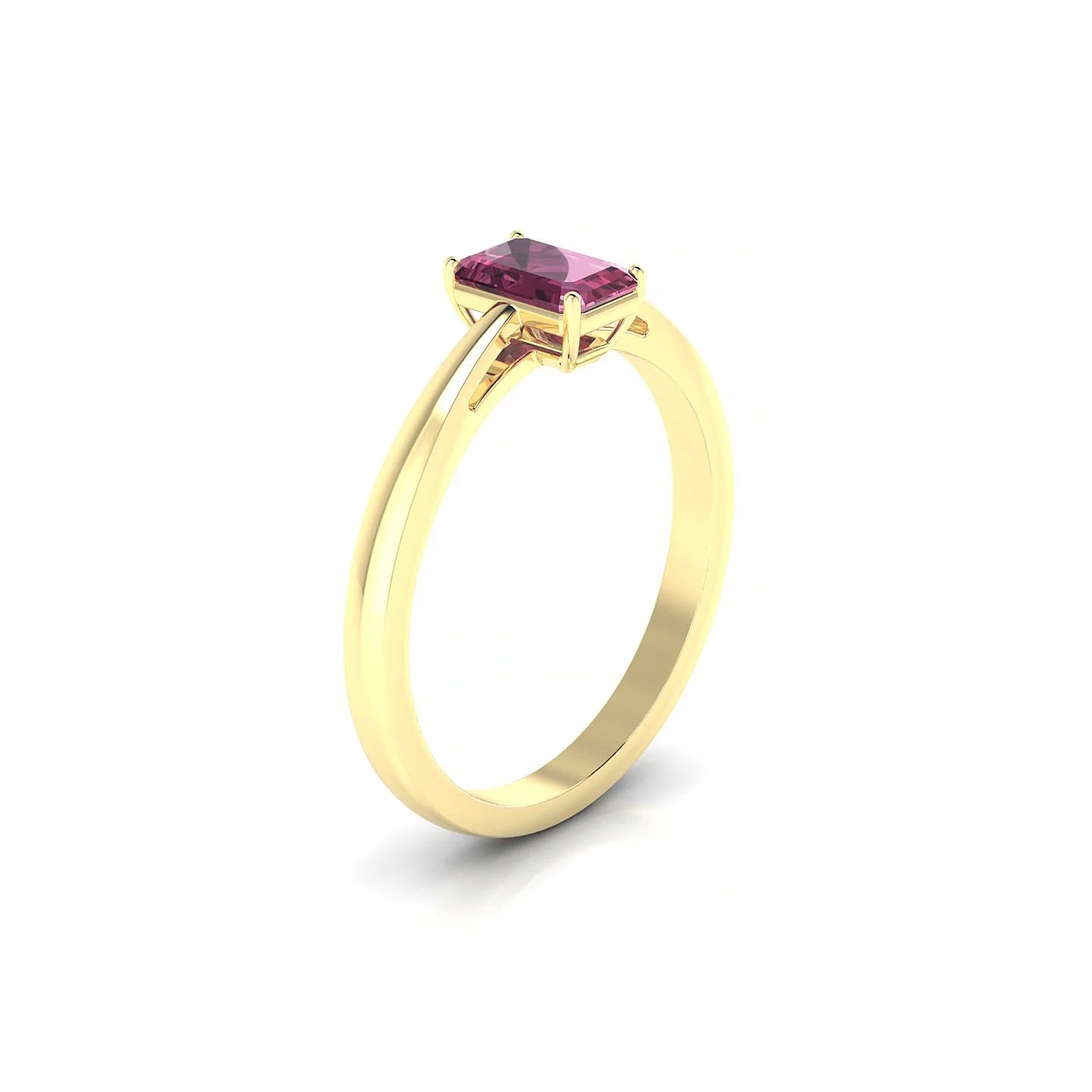 Zenith | 18k Yellow Gold 6 x 4 mm Emerald Rhodolite Ring