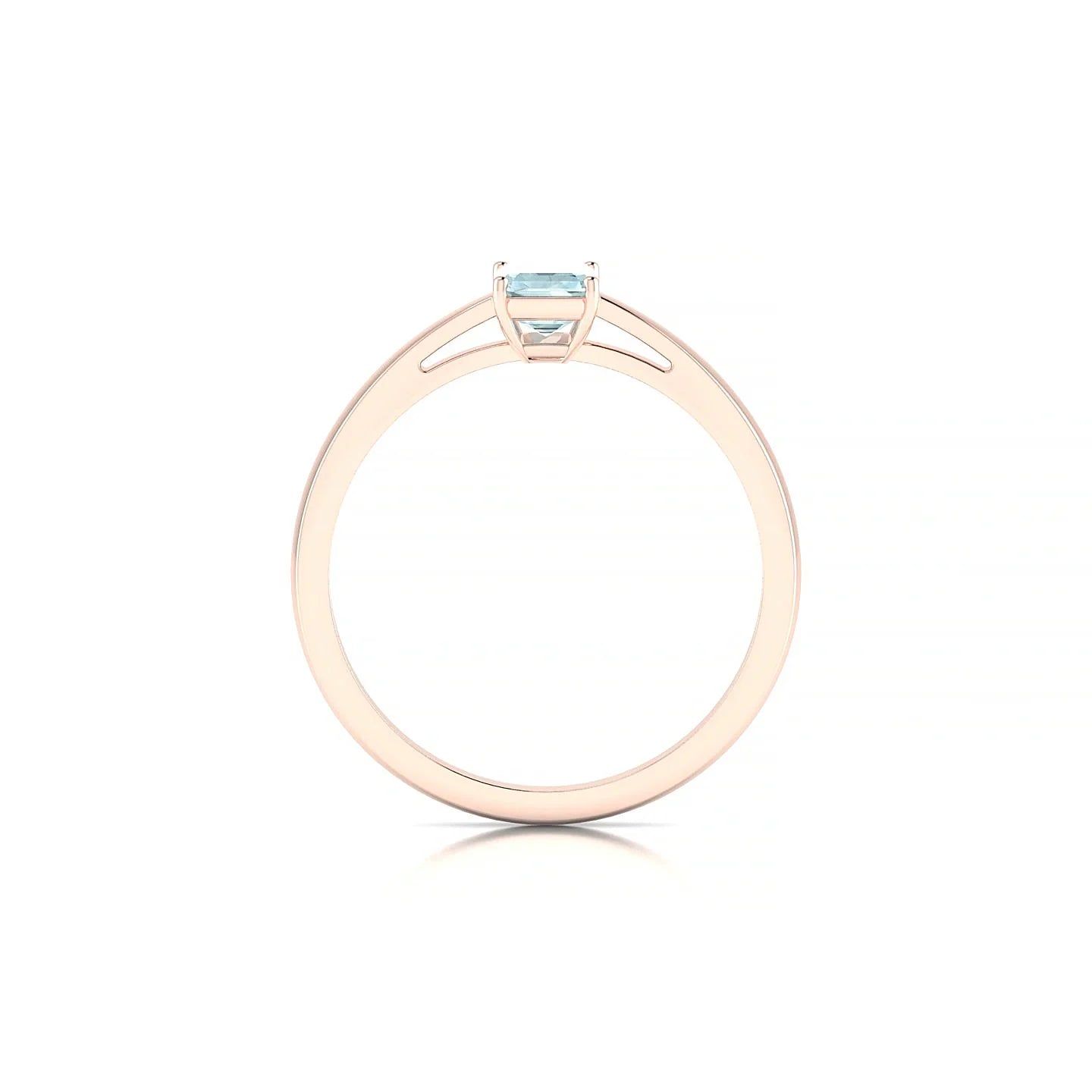 Zenith | 18k Rose Gold 6 x 4 mm Emerald Aquamarine Ring