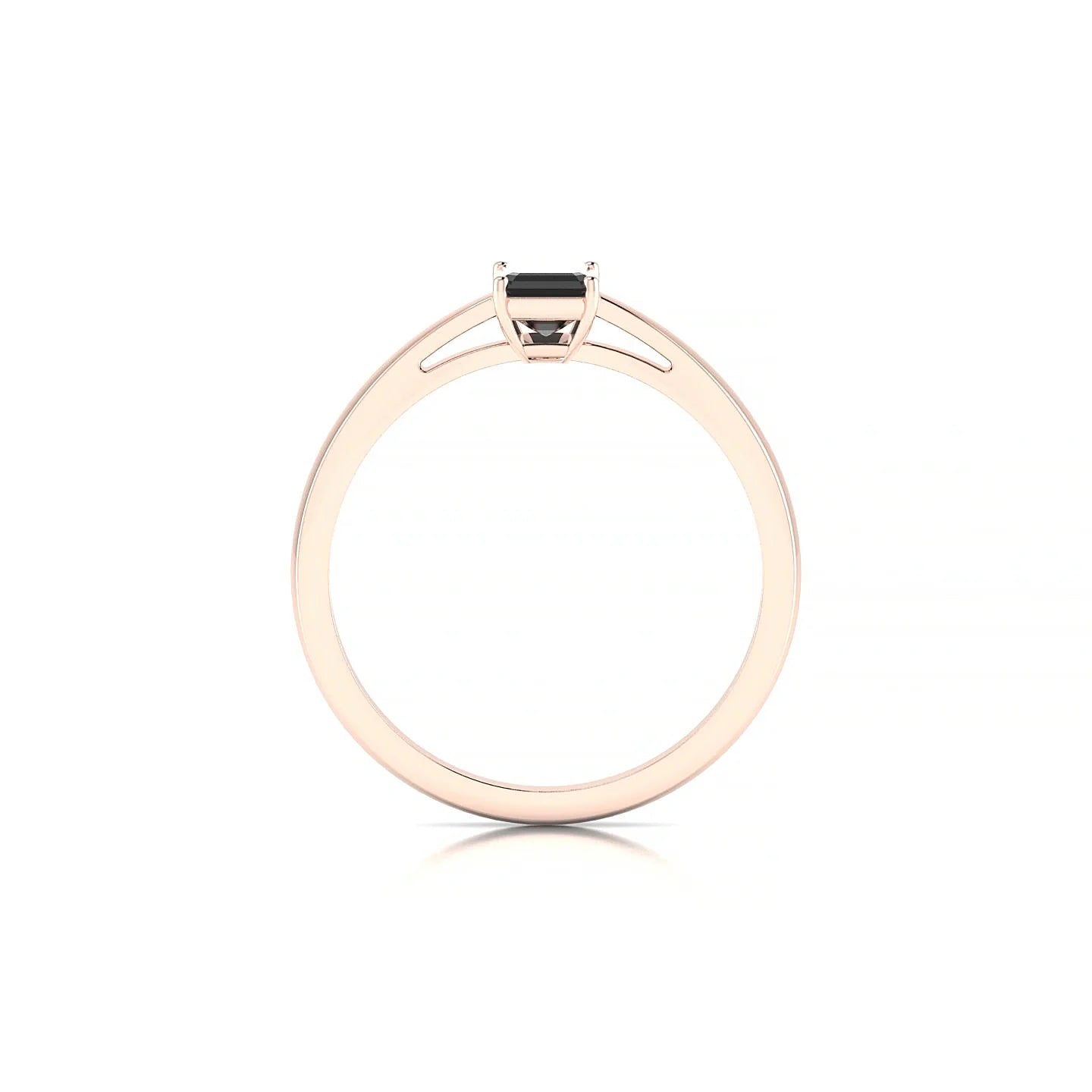 Zenith | 18k Rose Gold 6 x 4 mm Emerald Black Diamond Ring