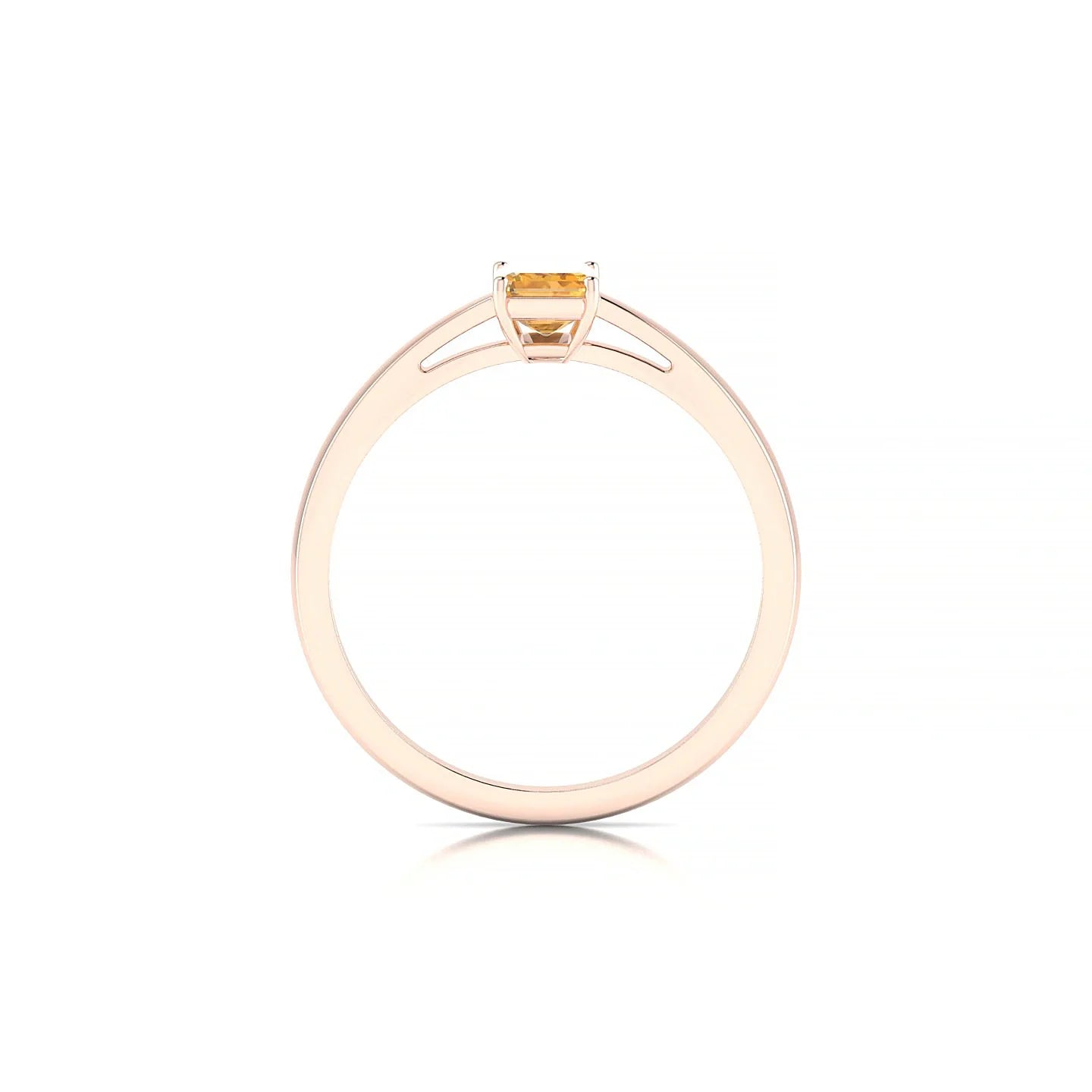Zenith | 18k Rose Gold 6 x 4 mm Emerald Citrine Ring