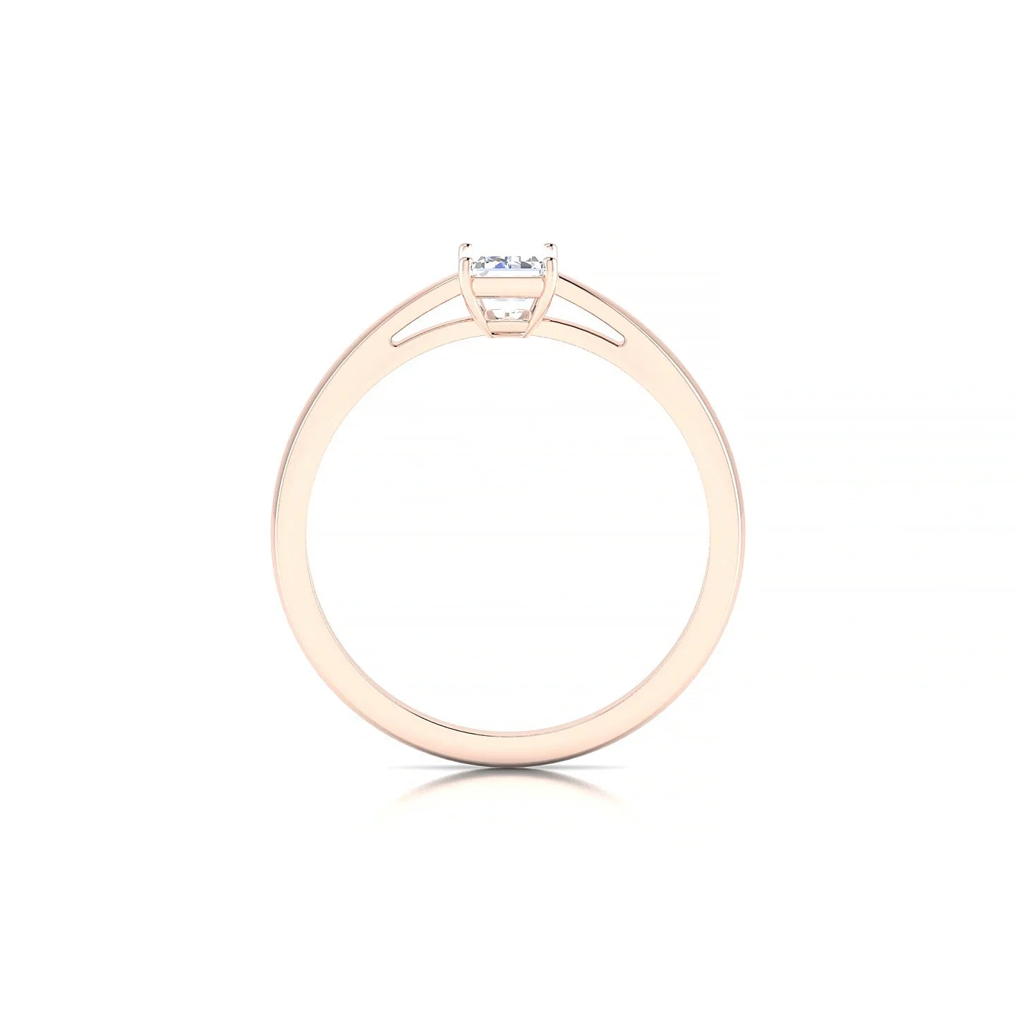 Zenith | 18k Rose Gold 6 x 4 mm Emerald Diamond Ring